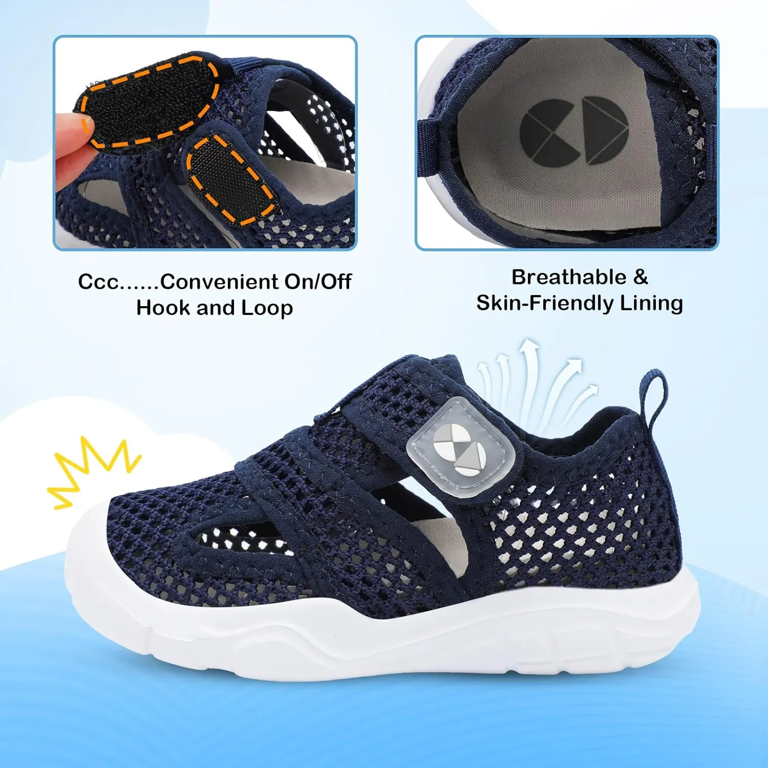 Centipede Demon Toddler Sandals for Boys Girls Qucik Dry Kids Water Sandals Outdoor Breathable Aqua Shoes Lightweight Summer Barefoot Shoes for Swim Pool Beach