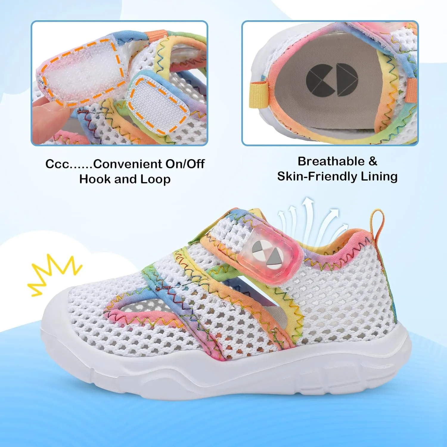 Centipede Demon Toddler Sandals for Boys Girls Qucik Dry Kids Water Sandals Outdoor Breathable Aqua Shoes Lightweight Summer Barefoot Shoes for Swim Pool Beach