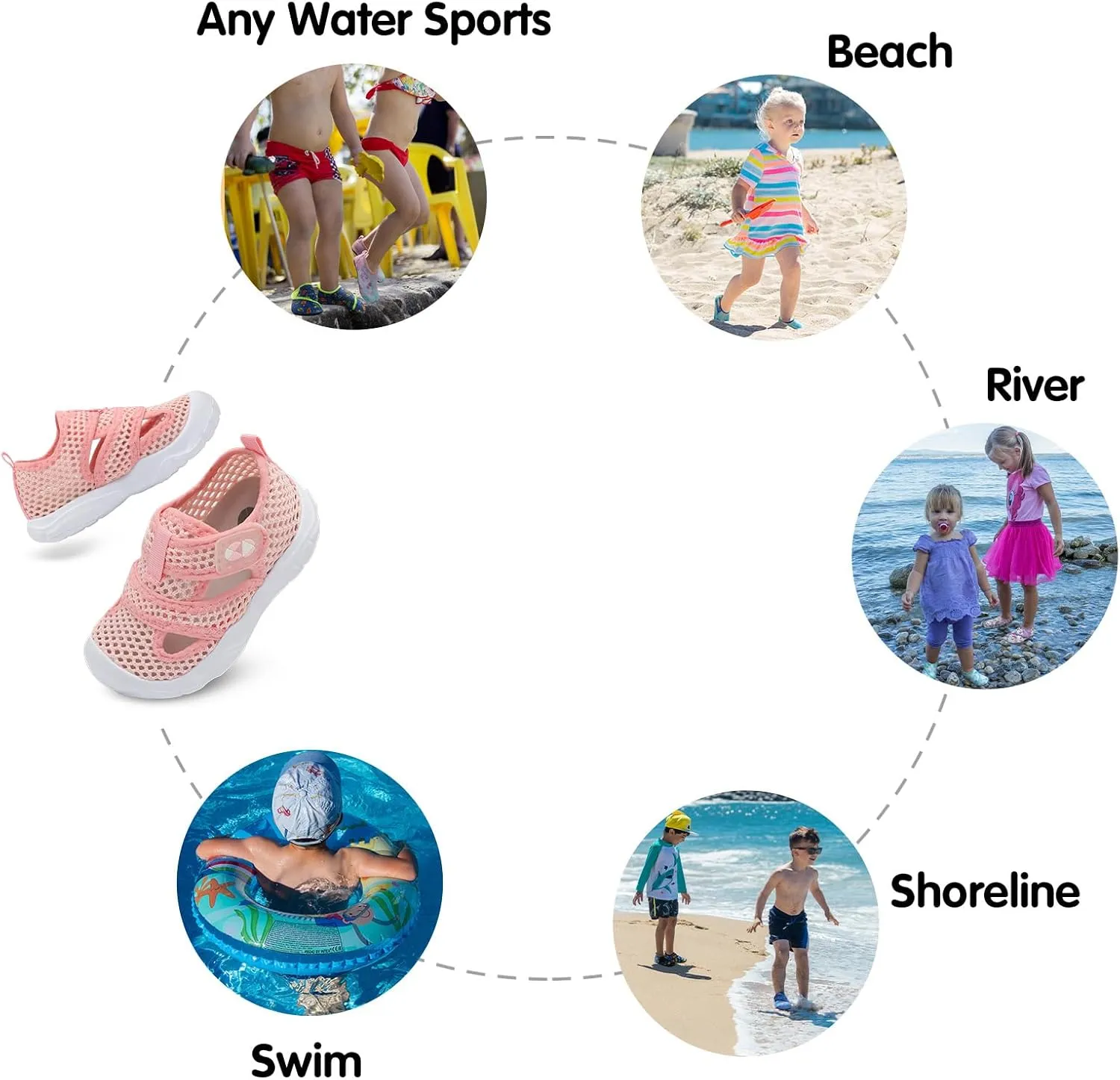 Centipede Demon Toddler Sandals for Boys Girls Qucik Dry Kids Water Sandals Outdoor Breathable Aqua Shoes Lightweight Summer Barefoot Shoes for Swim Pool Beach