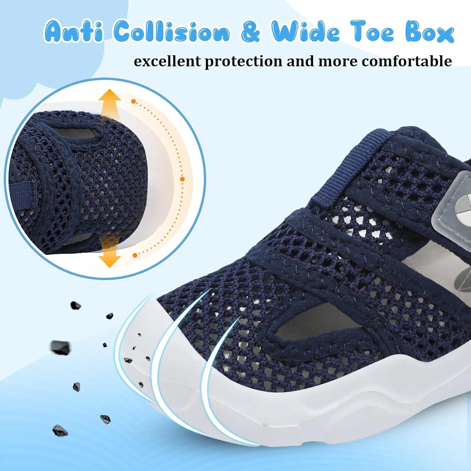 Centipede Demon Toddler Sandals for Boys Girls Qucik Dry Kids Water Sandals Outdoor Breathable Aqua Shoes Lightweight Summer Barefoot Shoes for Swim Pool Beach