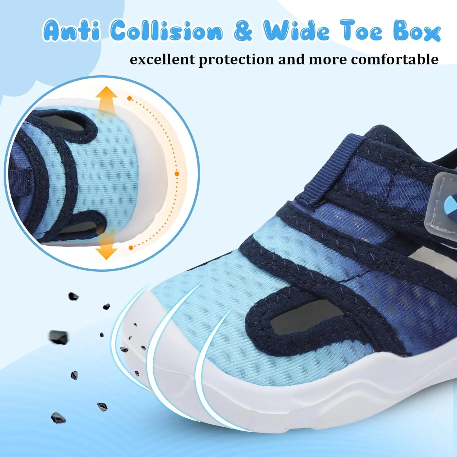 Centipede Demon Toddler Sandals for Boys Girls Qucik Dry Kids Water Sandals Outdoor Breathable Aqua Shoes Lightweight Summer Barefoot Shoes for Swim Pool Beach