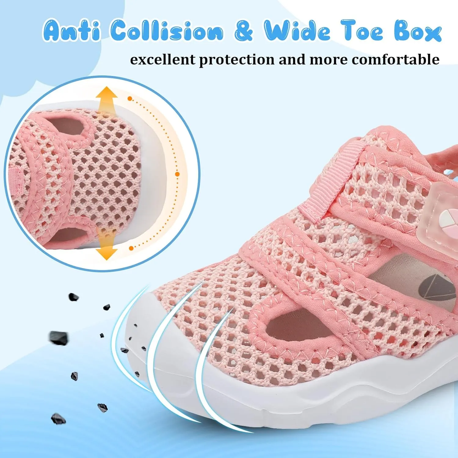 Centipede Demon Toddler Sandals for Boys Girls Qucik Dry Kids Water Sandals Outdoor Breathable Aqua Shoes Lightweight Summer Barefoot Shoes for Swim Pool Beach