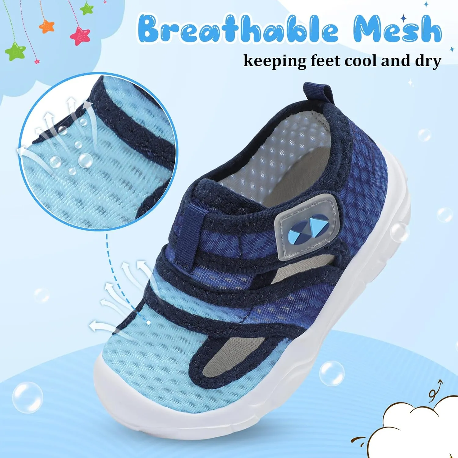 Centipede Demon Toddler Sandals for Boys Girls Qucik Dry Kids Water Sandals Outdoor Breathable Aqua Shoes Lightweight Summer Barefoot Shoes for Swim Pool Beach