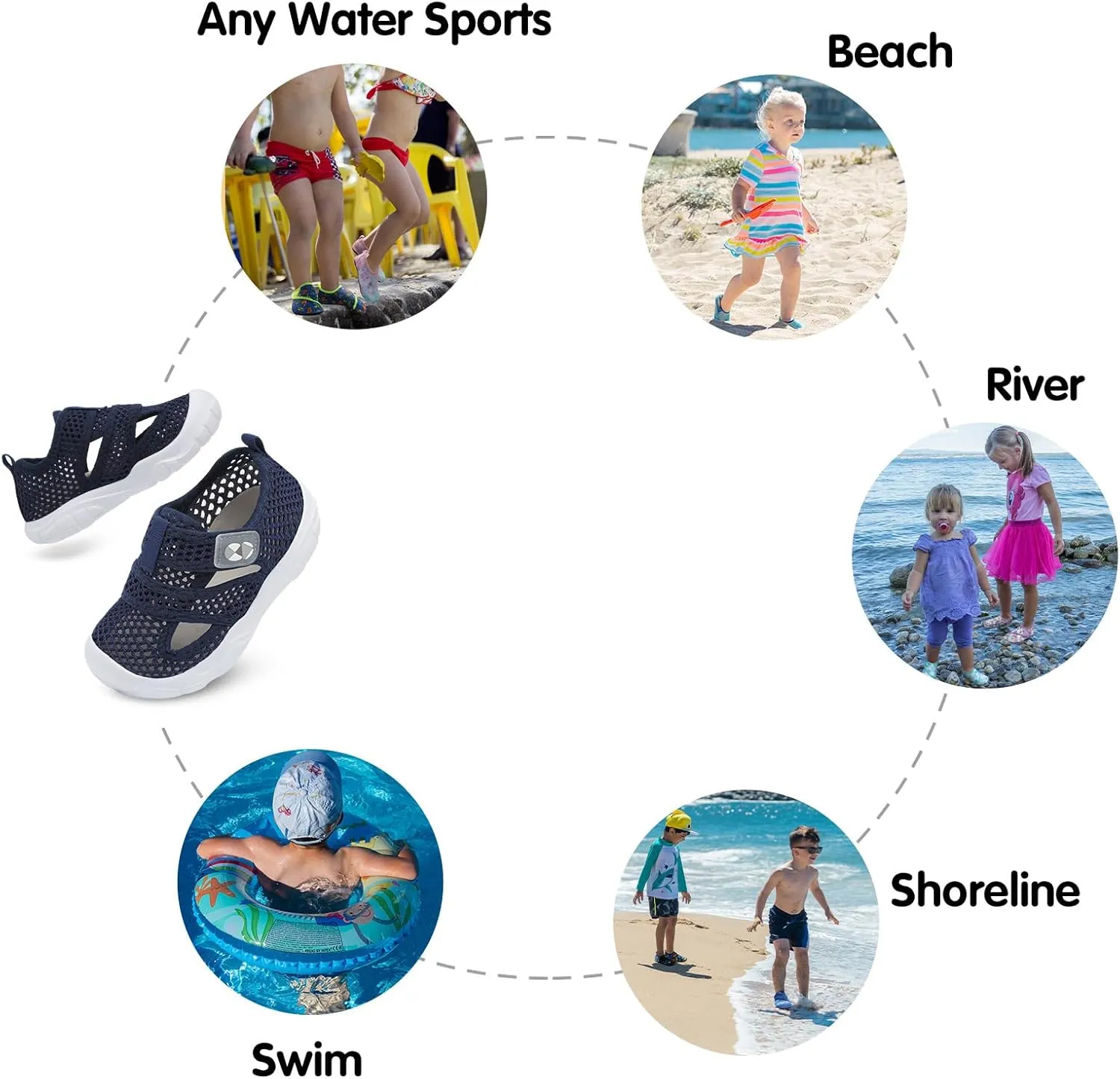 Centipede Demon Toddler Sandals for Boys Girls Qucik Dry Kids Water Sandals Outdoor Breathable Aqua Shoes Lightweight Summer Barefoot Shoes for Swim Pool Beach