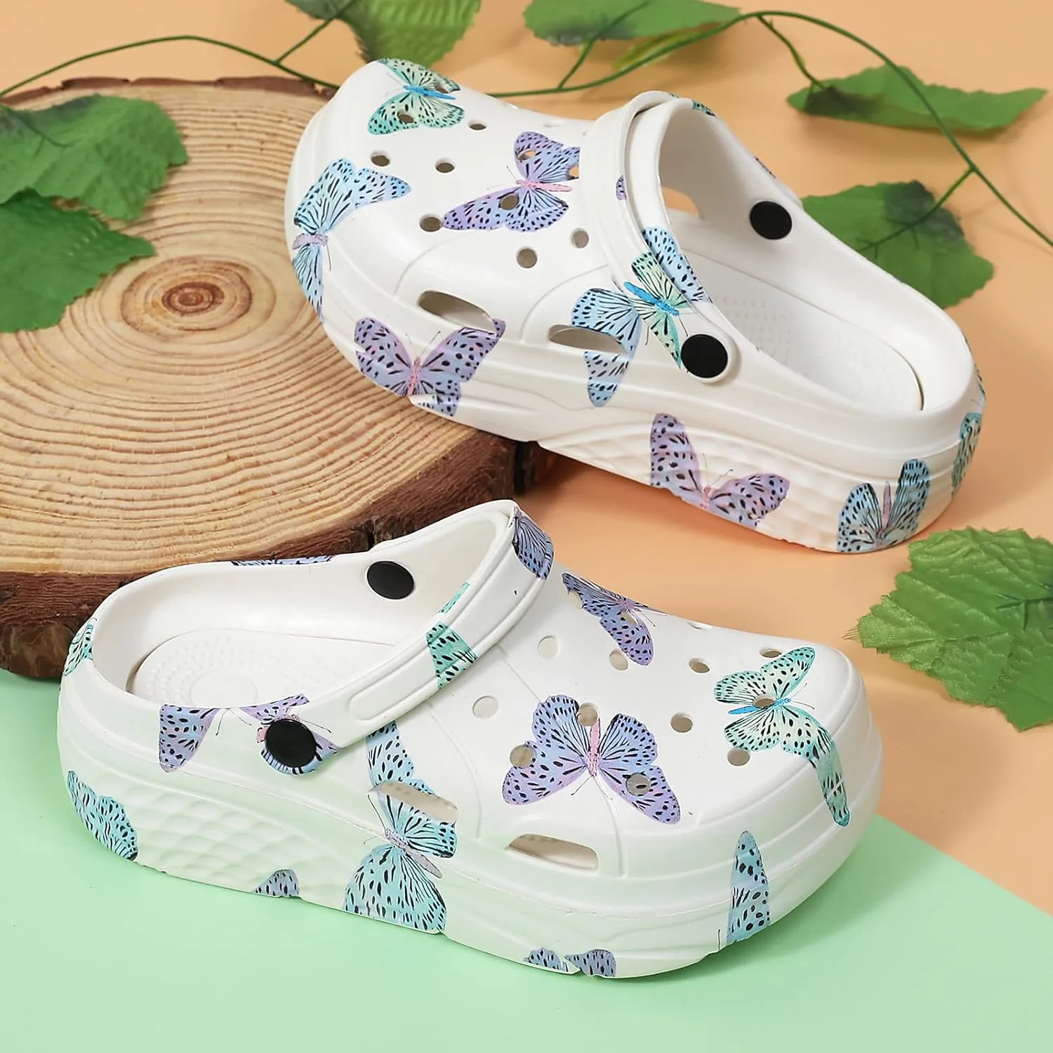 CERYTHRINA Gardener Platform Clogs Slippers Hight Heels Mules Clog Slip on Wedge Sandals