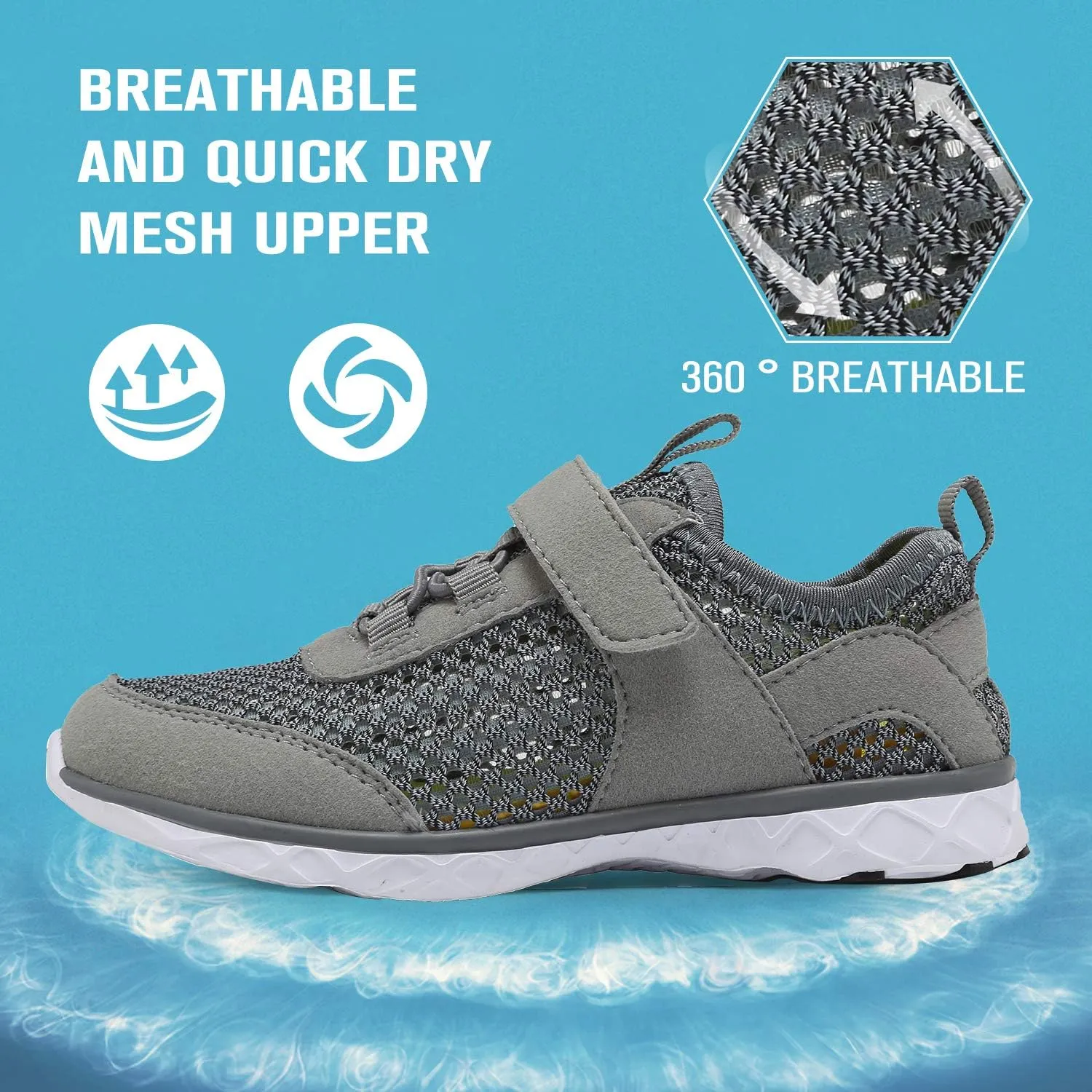 CIOR Boys & Girls Water Shoes Aqua Shoes Swim Shoes Athletic Sneakers Lightweight Sport Shoes(Toddler/Little Kid/Big Kid)