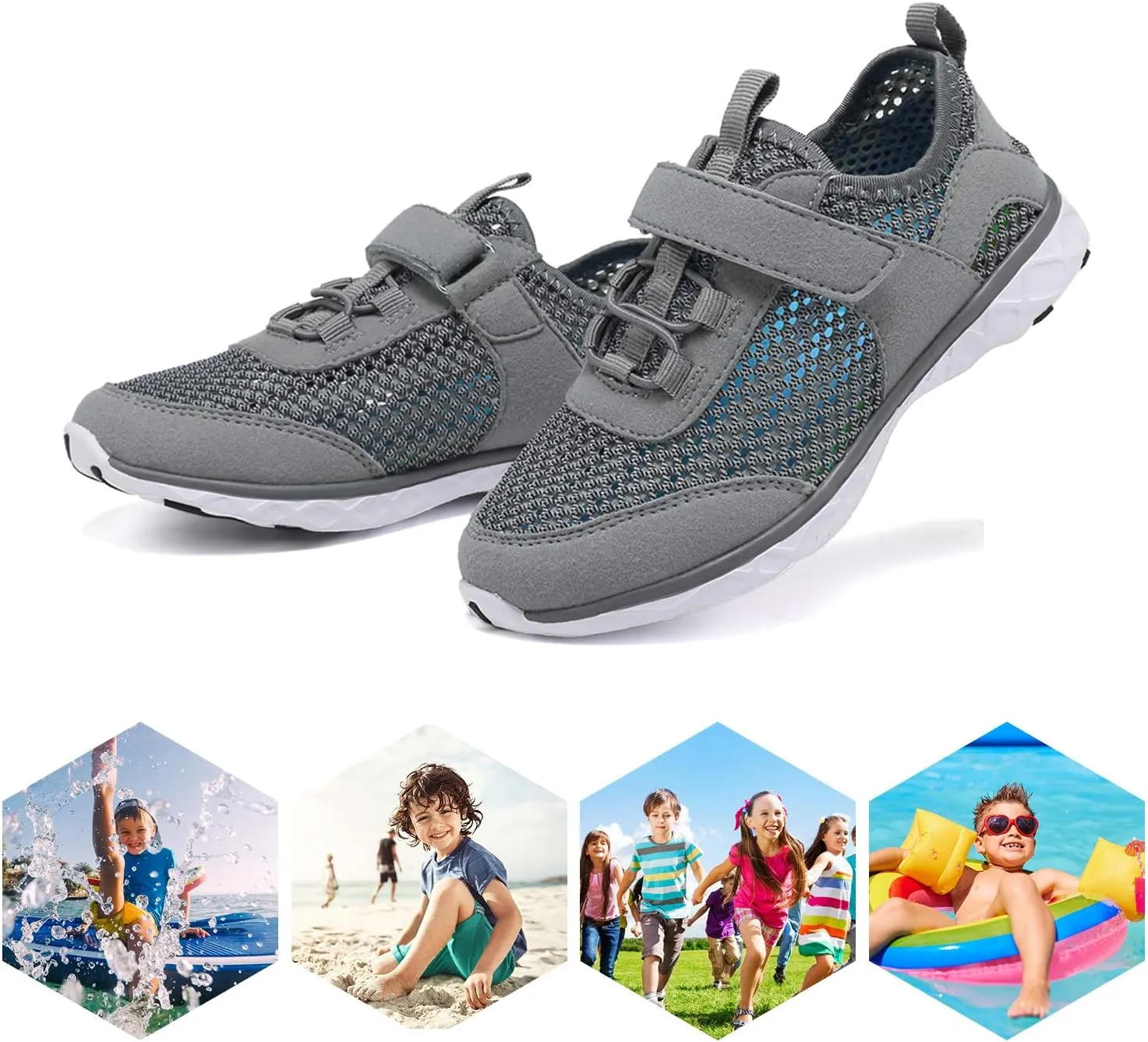 CIOR Boys & Girls Water Shoes Aqua Shoes Swim Shoes Athletic Sneakers Lightweight Sport Shoes(Toddler/Little Kid/Big Kid)