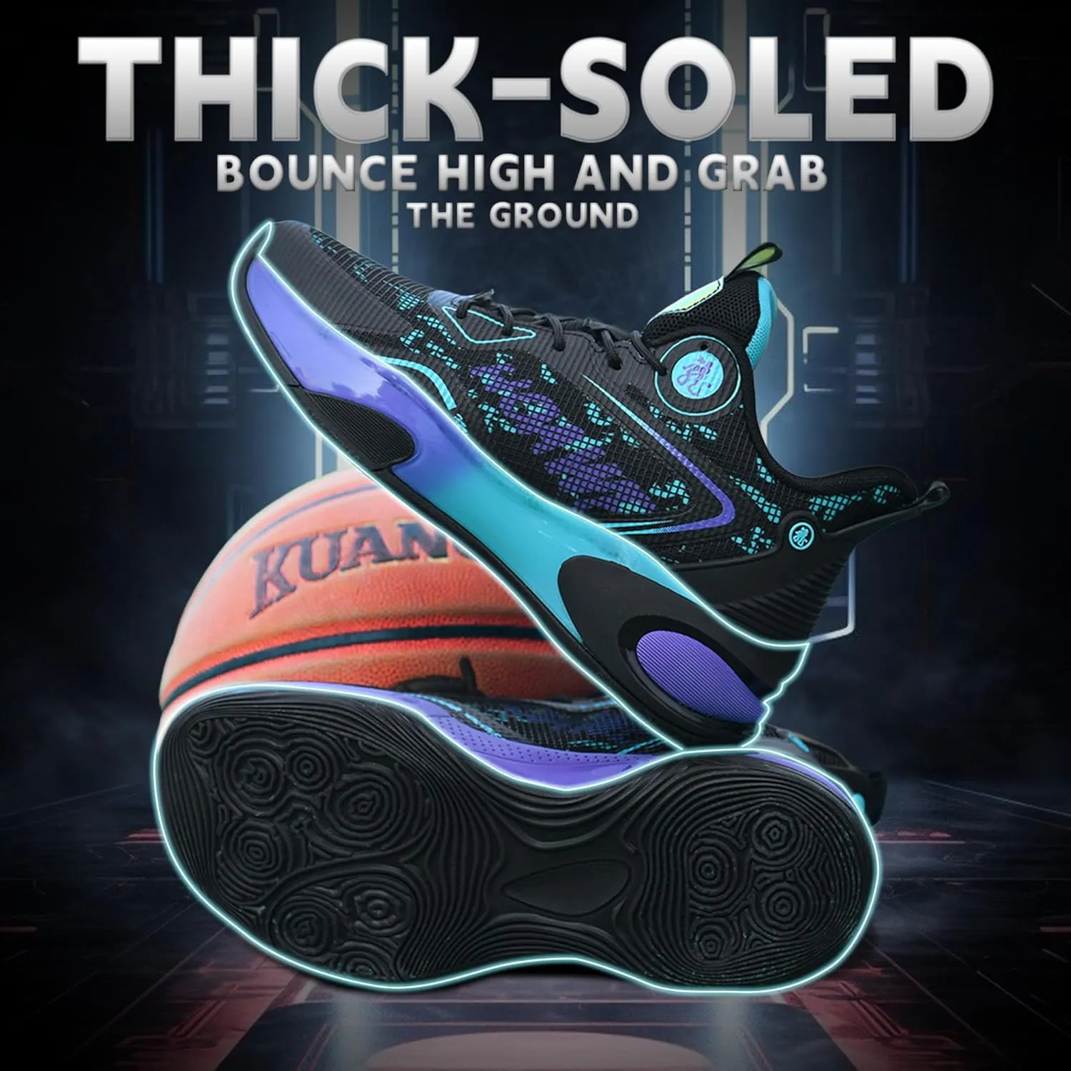 CJSPORX Men Basketball Shoes Non Slip Breathable Outdoor Fashion Sneakers
