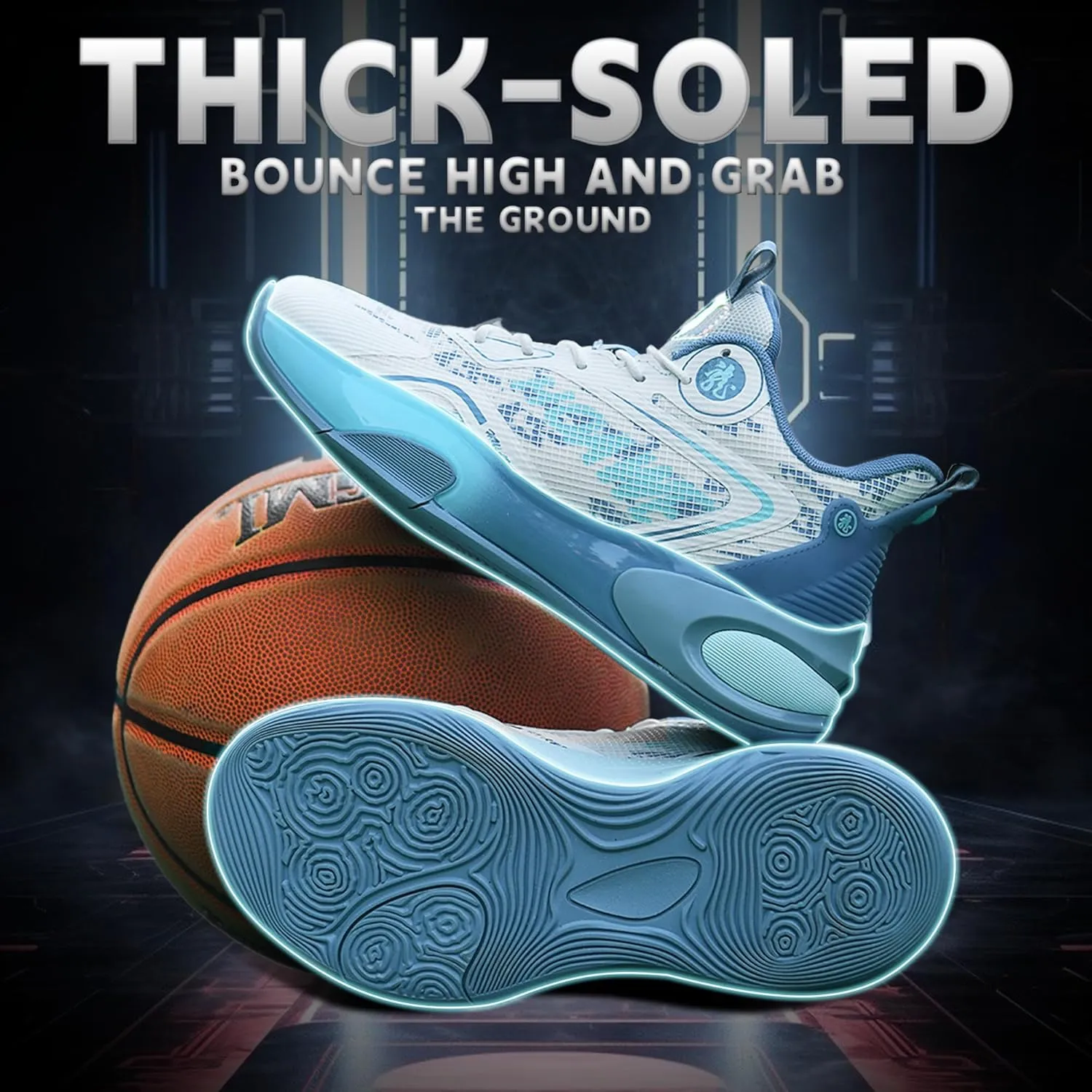 CJSPORX Men Basketball Shoes Non Slip Breathable Outdoor Fashion Sneakers