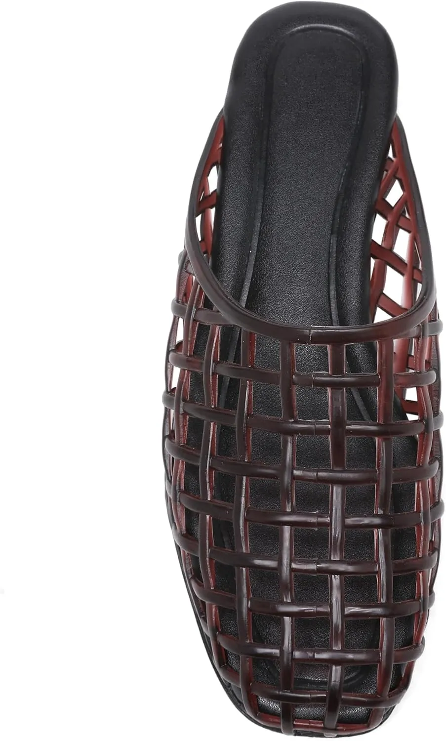 Clear Jelly Shoes for Women Slip on Jelly Mesh Slides Comfortable Closed Toe Flats Sandals Summer Beach Slippers.