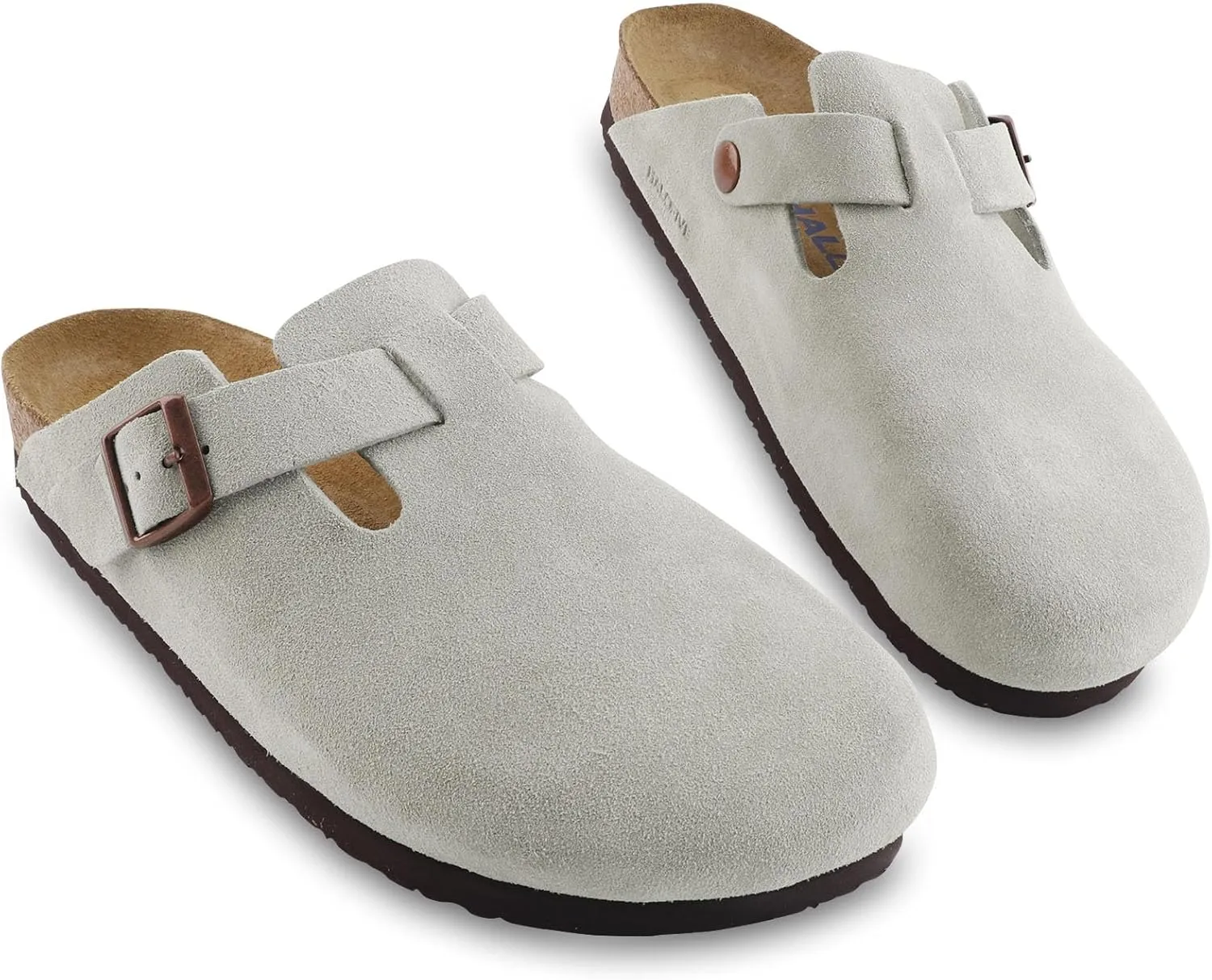 Clogs for Women Suede Clogs Cork Footbed Mules Potato Shoes with Arch Support Men's Comfort Slip-On Clogs