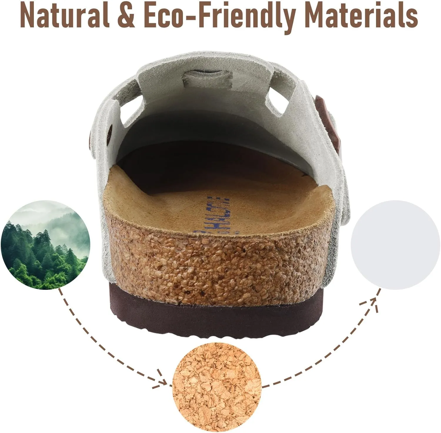 Clogs for Women Suede Clogs Cork Footbed Mules Potato Shoes with Arch Support Men's Comfort Slip-On Clogs