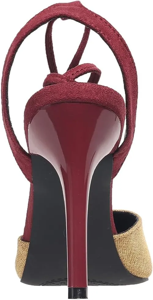 Closed Toe Heels for Women Stiletto High Heels Strappy Lace Up Heeled Sandals Comfortable Dressy Pump Shoes, US Size 5-11