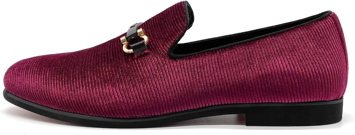CMM Men's Loafers Velvet Slip on Smoking Slipper Fashion Wedding Shoes