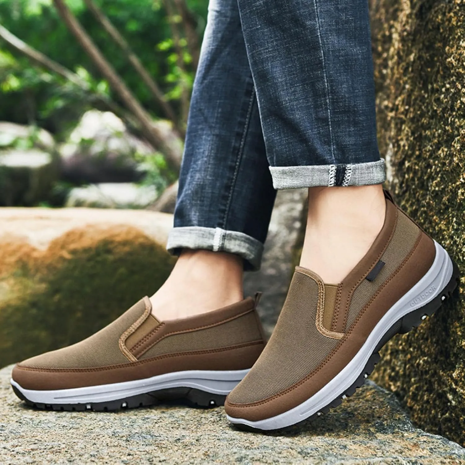 CNA Trop Orthopedic Shoes for Men Slip-On Canvas Loafers CNA Trop Shoes for Men Outdoor Hiking Orthopedic Breathable Walking Loafers