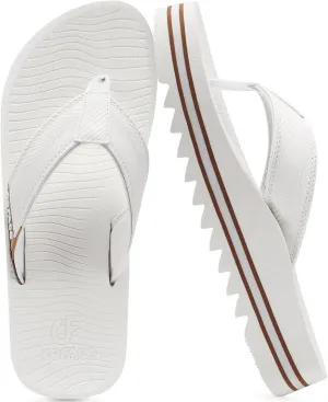 COFACE Mens Arch Support Flip Flops Yoga Mat Comfortable Thick Cushion Recovery Walking Thong Sandals Lightweight Slip On Summer Beach Slippers