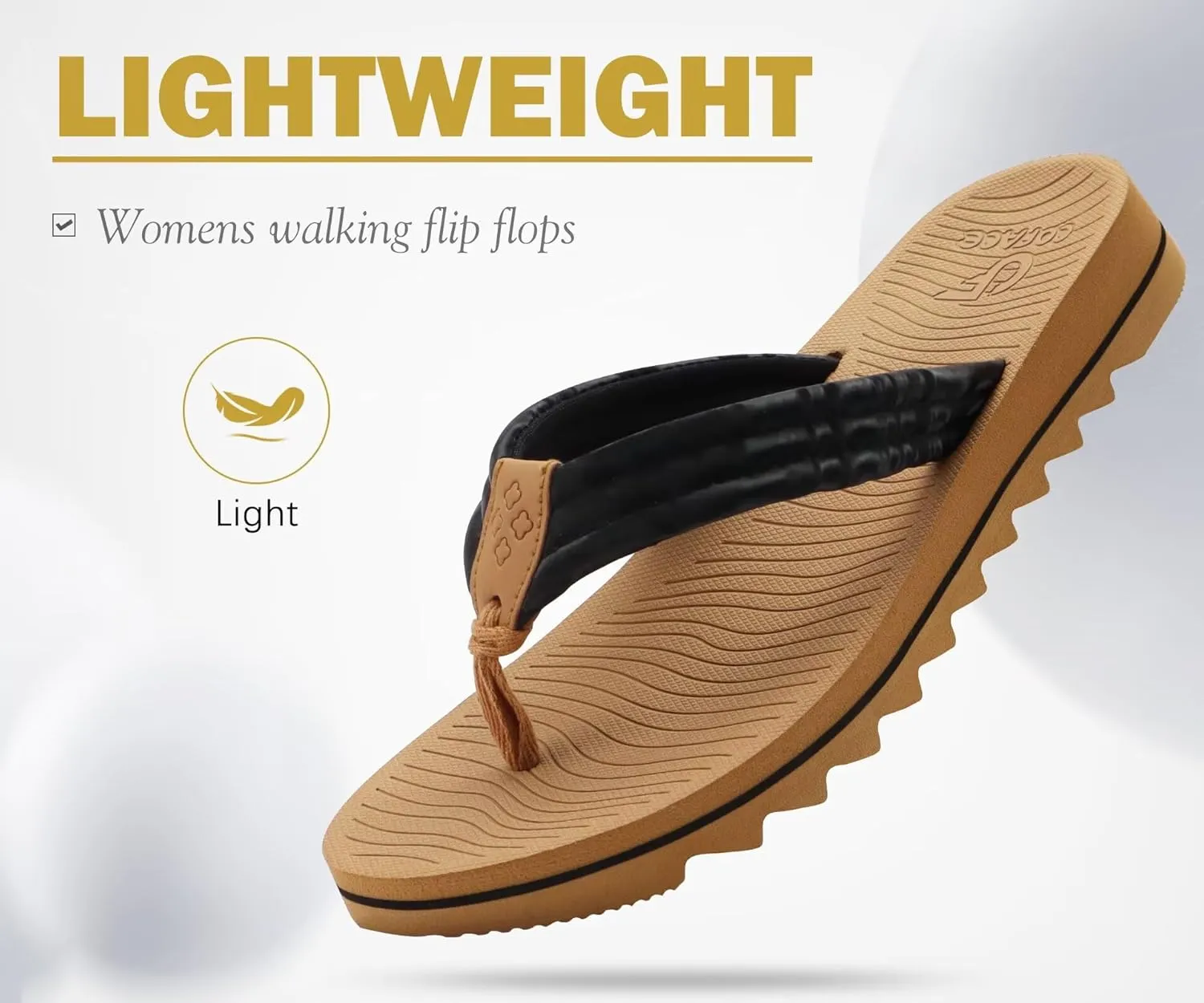 COFACE Womens Arch Support Flip Flops Yoga Mat Comfortable Thick Cushion Walking Thong Sandals Lightweight Slip On Summer Beach Slippers