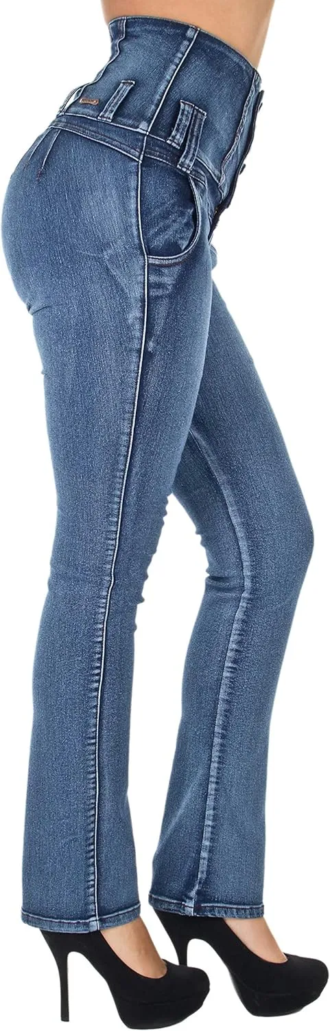 Colombian Design, Butt Lift, Levanta Cola, Boot Leg Jeans Plus/Junior Size