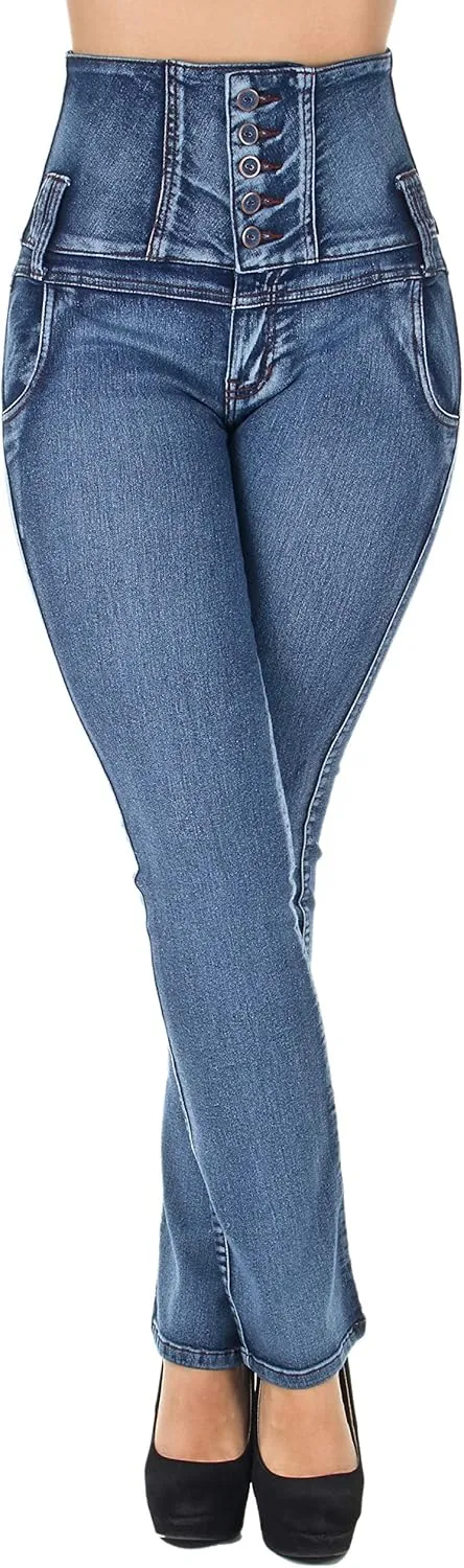 Colombian Design, Butt Lift, Levanta Cola, Boot Leg Jeans Plus/Junior Size