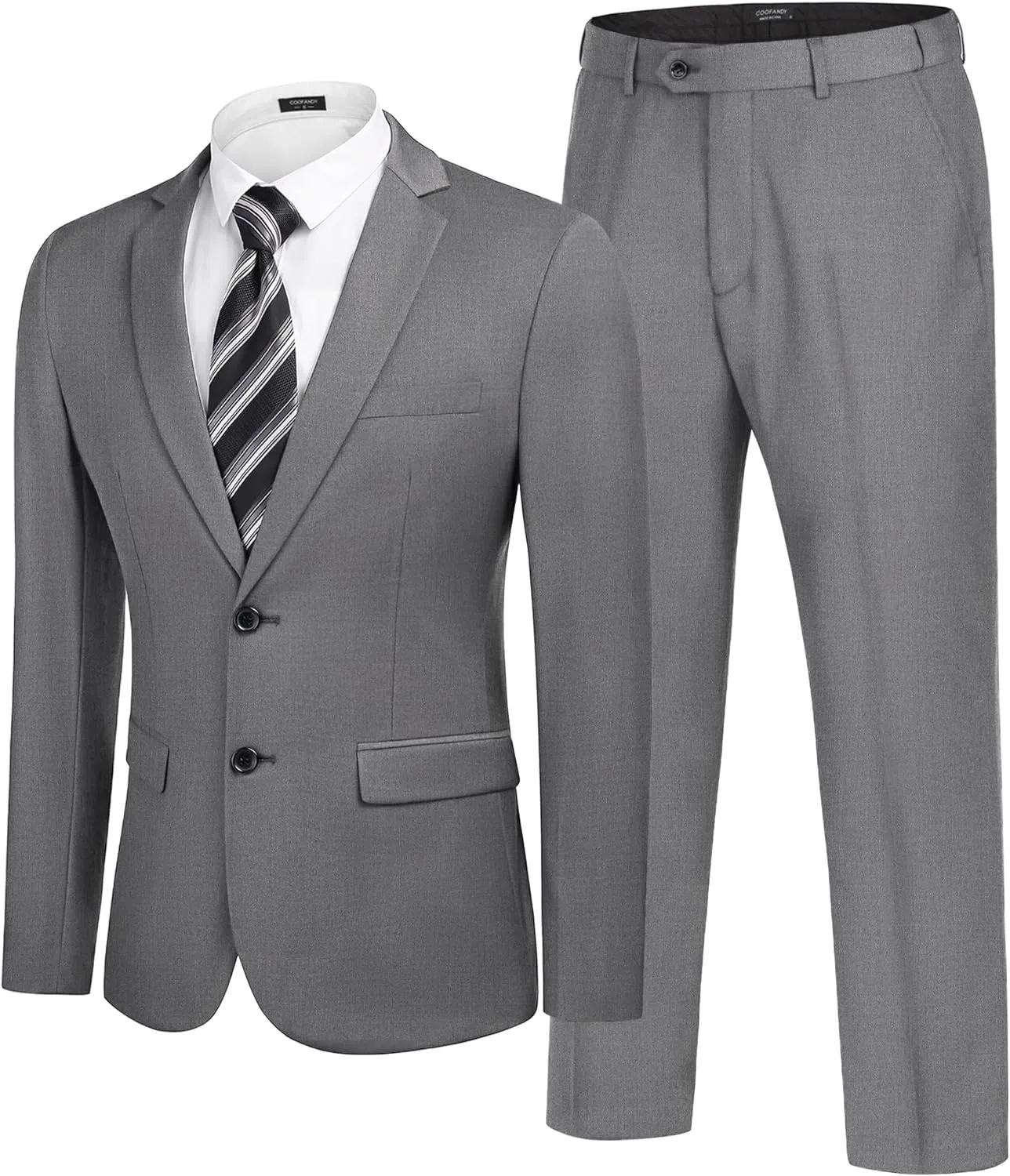 COOFANDY Men's 2 Piece Suits Classic Fit 2 Button Dress Suits Tuxedo Jacket Blazer for Wedding Business Dinner Prom
