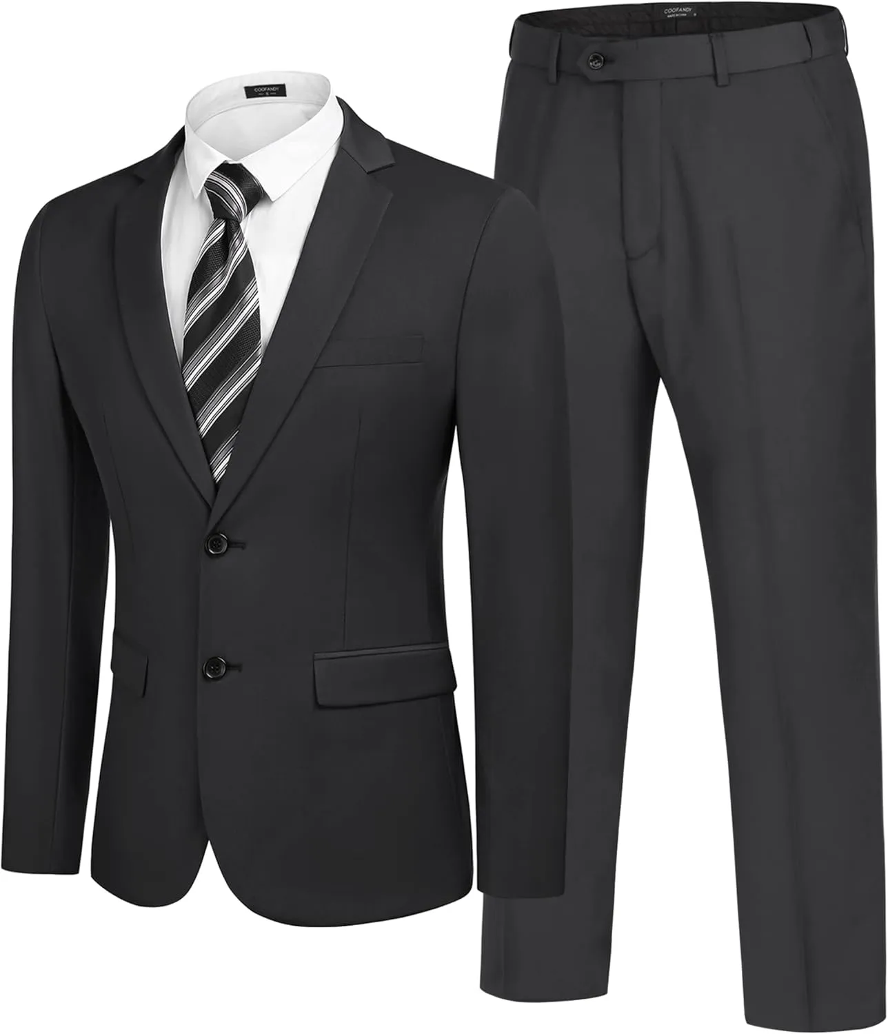 COOFANDY Men's 2 Piece Suits Classic Fit 2 Button Dress Suits Tuxedo Jacket Blazer for Wedding Business Dinner Prom