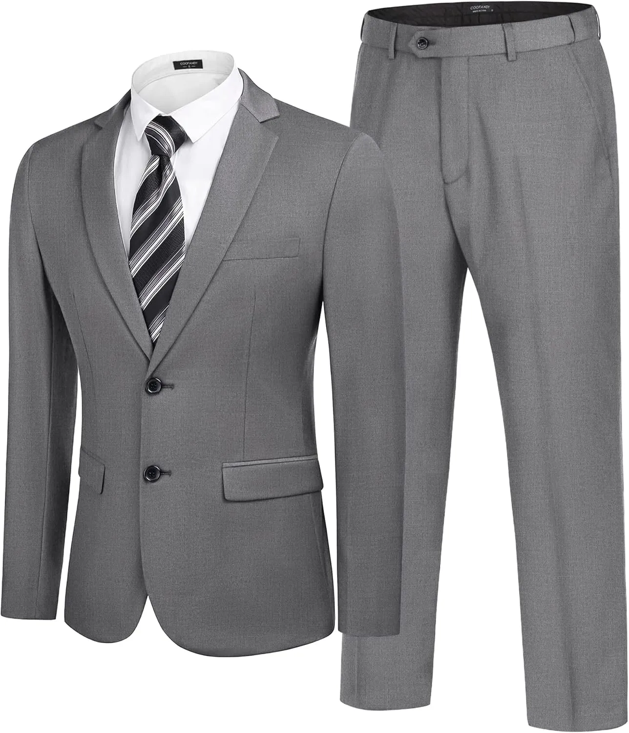 COOFANDY Men's 2 Piece Suits Classic Fit 2 Button Dress Suits Tuxedo Jacket Blazer for Wedding Business Dinner Prom