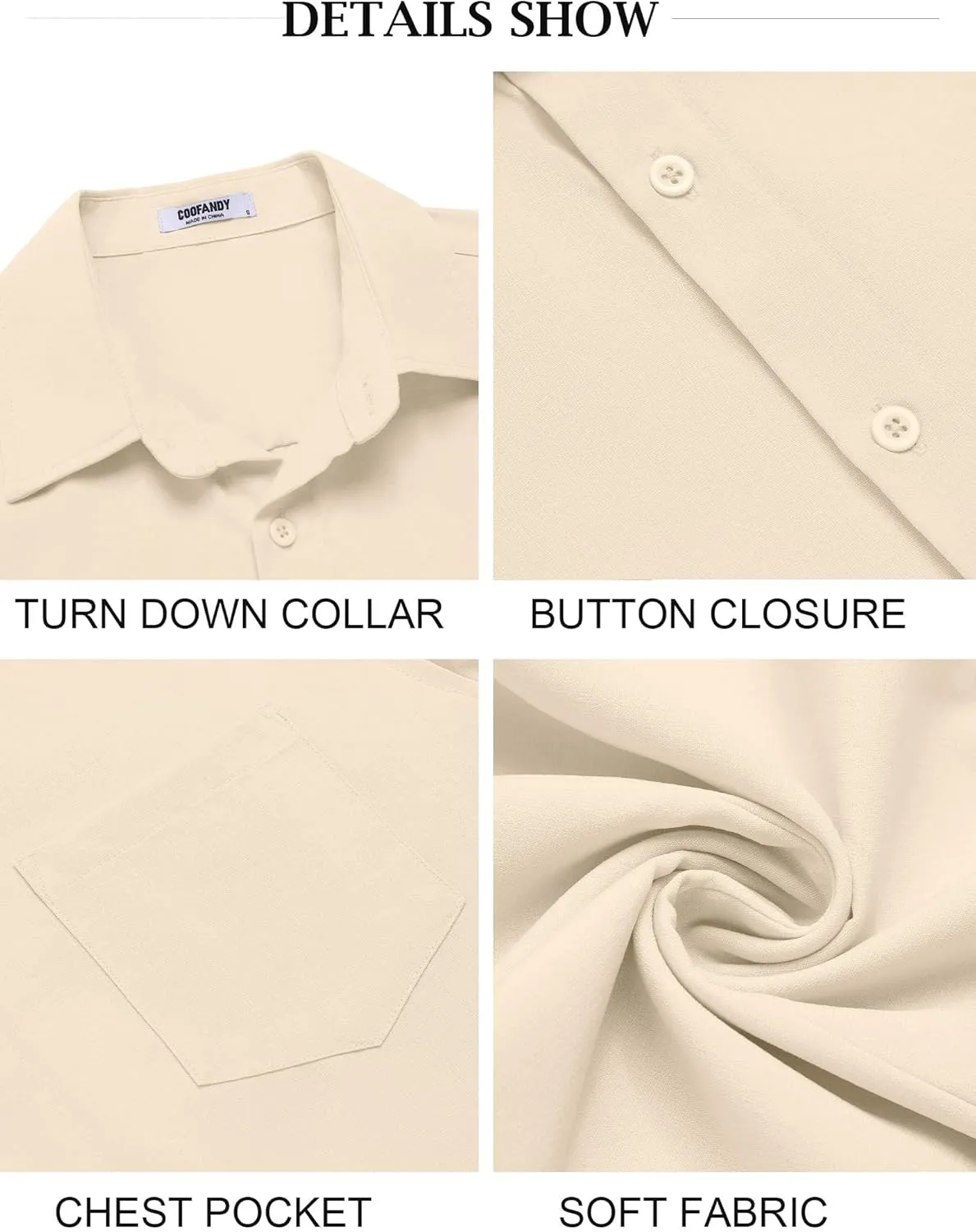 COOFANDY Men's Button Down Shirts Short Sleeve Casual Summer Shirts Beach Wedding Shirt with Pocket