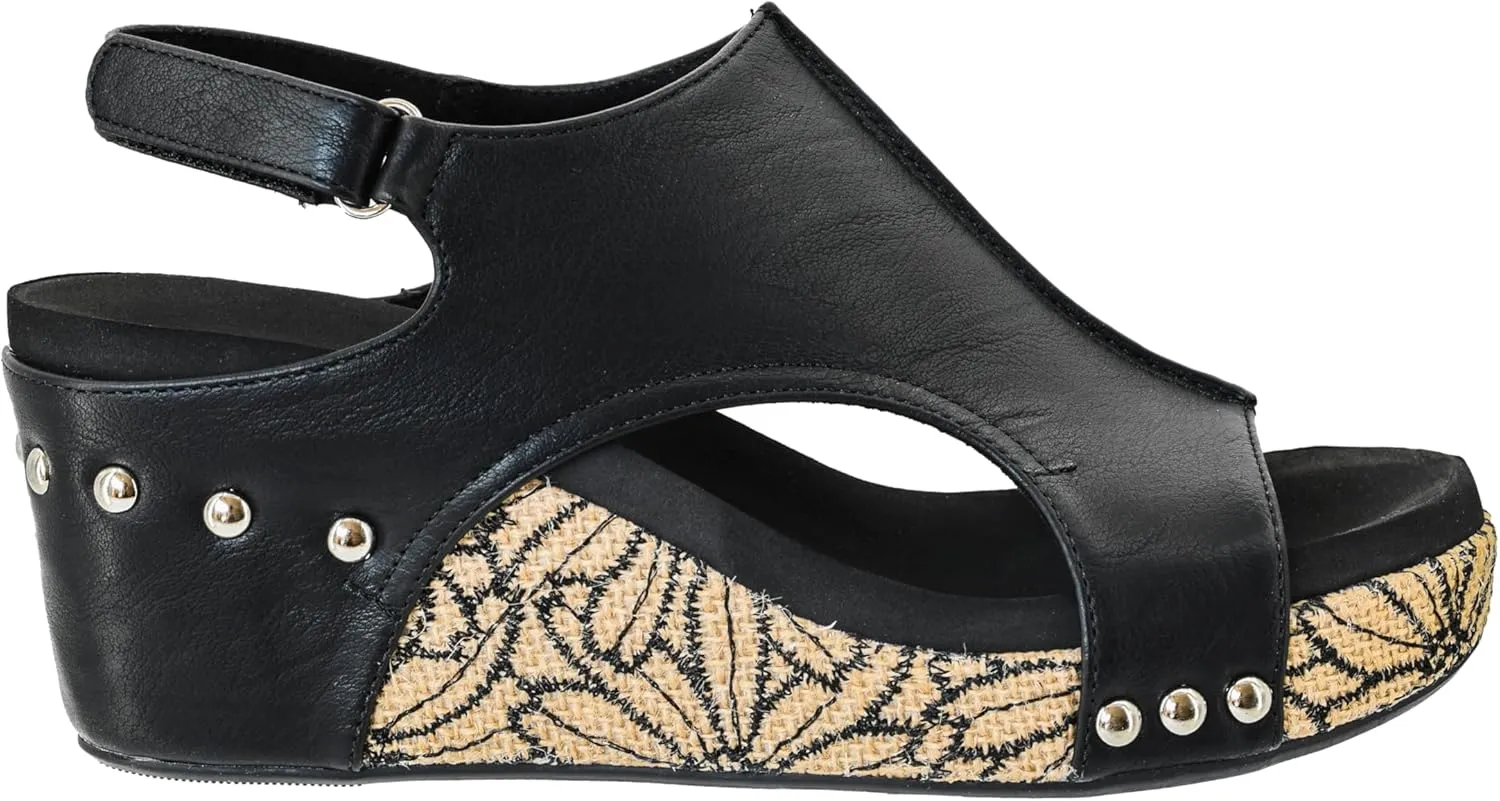 Corkys Footwear Womens Carley Wedges, Featuring Corkys EVA Foam Cushioned Insoles, A 2.5 Inch Heel, Lightweight For All Day Wear, And Hook And Loop Closure