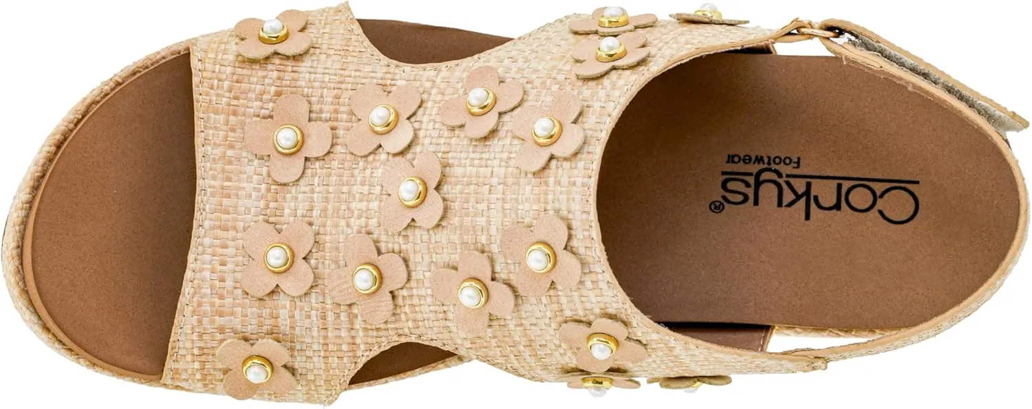 Corkys Footwear Womens Carley Wedges, Featuring Corkys EVA Foam Cushioned Insoles, A 2.5 Inch Heel, Lightweight For All Day Wear, And Hook And Loop Closure