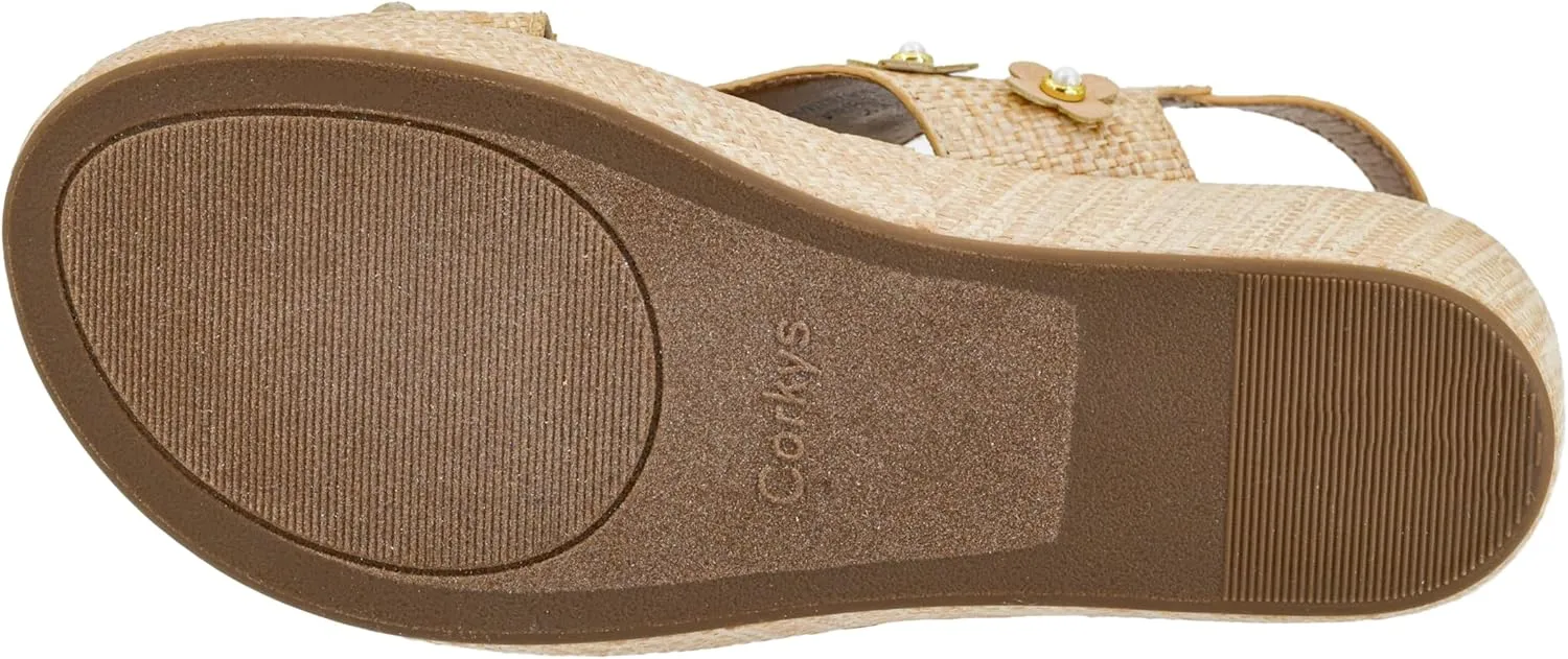 Corkys Footwear Womens Carley Wedges, Featuring Corkys EVA Foam Cushioned Insoles, A 2.5 Inch Heel, Lightweight For All Day Wear, And Hook And Loop Closure