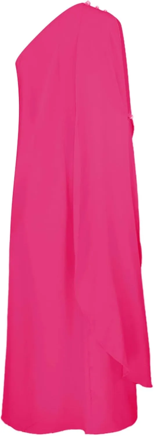 Cotton Dresses for Women 2025 Summer Trendy One Shoulder Midi Dresses Side Split Bandage Bodycon Club Long Dress