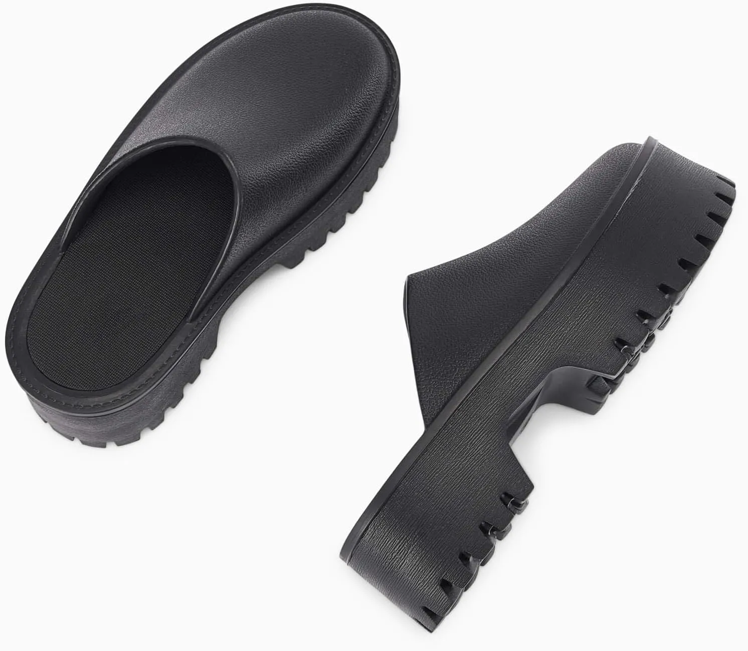 Coutgo Women's Platform Mules Slip On Thick Sole Slippers Closed Toe Cute Comfort Shoes