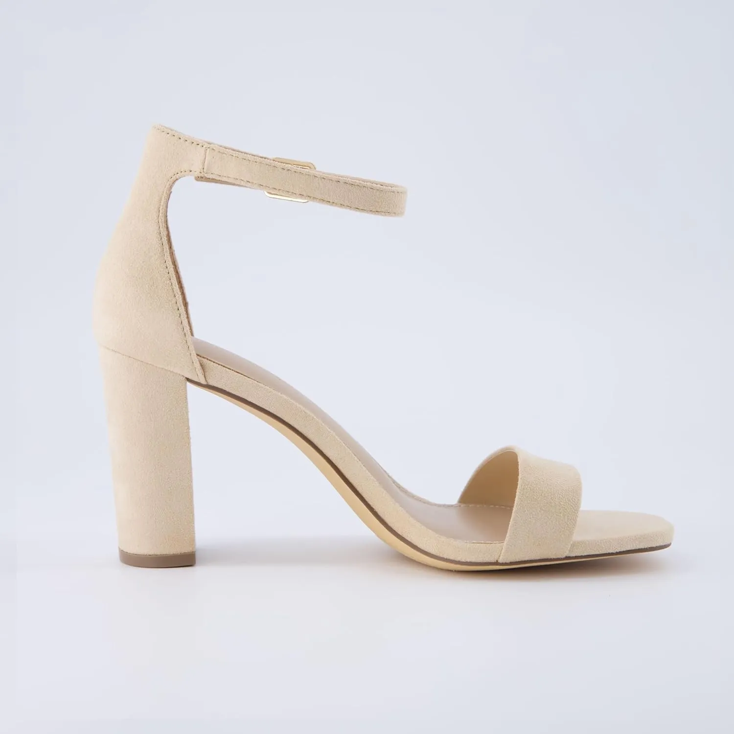 CUSHIONAIRE Women's Bliss one band mid block heel sandal  Memory Foam, Wide Widths Available