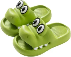 Cute Crocodile Cloud Slides for Kid Women Men Novelty Open Toe Sandals Cushioned Animals Summer Slippers Beach Pool Shoes