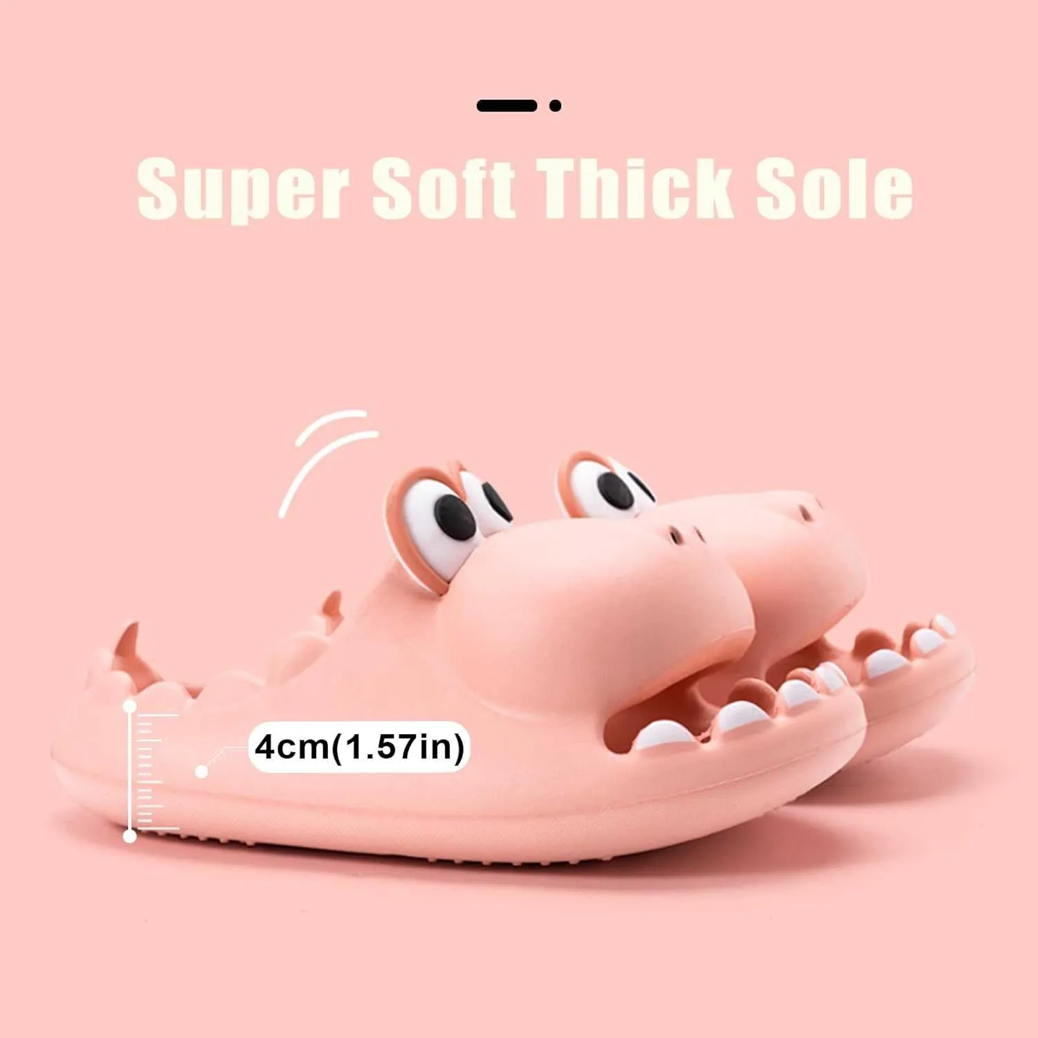 Cute Dinosaur Slides Slippers for Women Men 1.57 in Super Soft Thick Bottom House Shoes Dinosaur Shower Sandal Open Toe Slippers Summer Beach Shower Home House