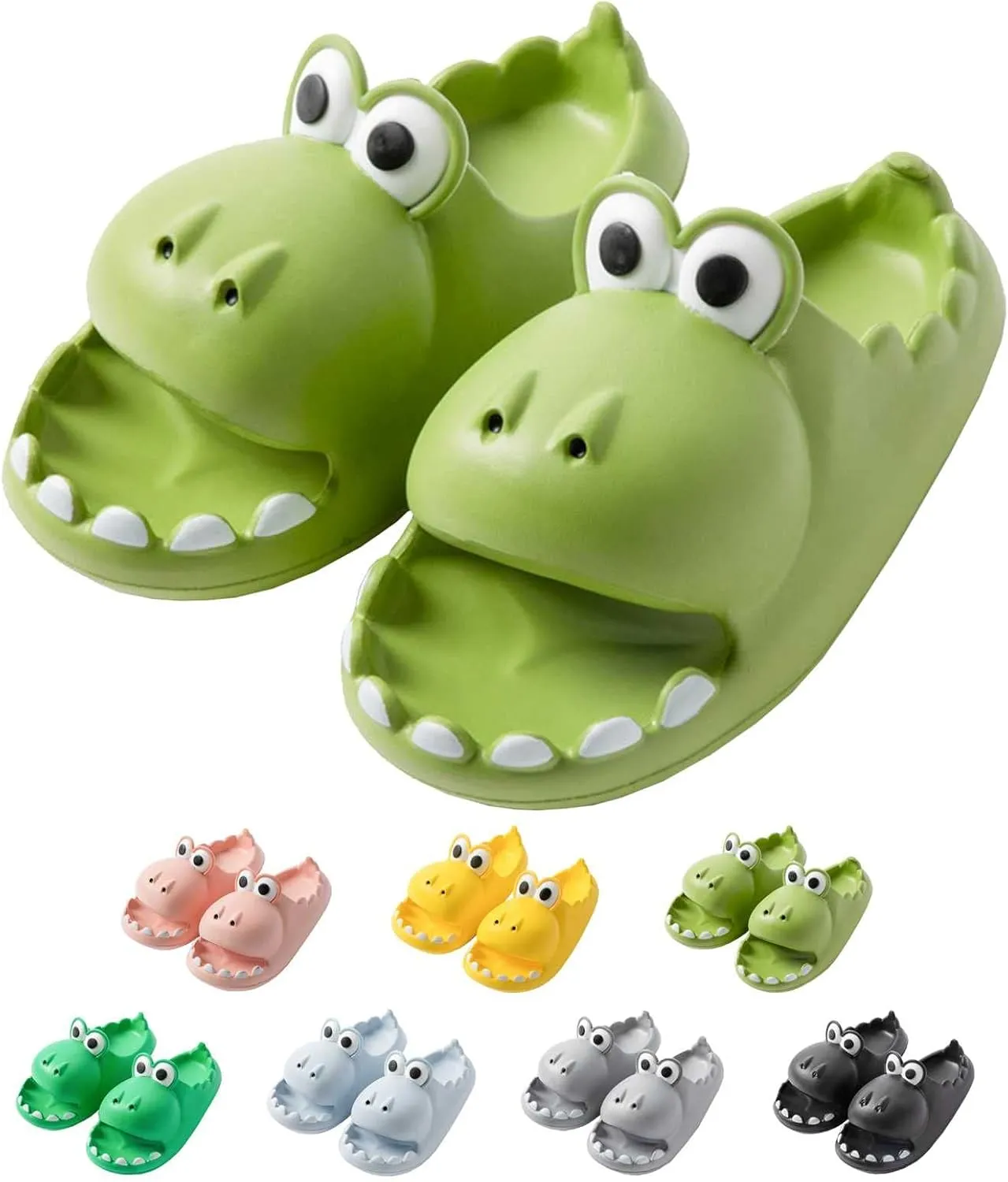 Cute Dinosaur Slides Slippers for Women Men 1.57 in Super Soft Thick Bottom House Shoes Dinosaur Shower Sandal Open Toe Slippers Summer Beach Shower Home House
