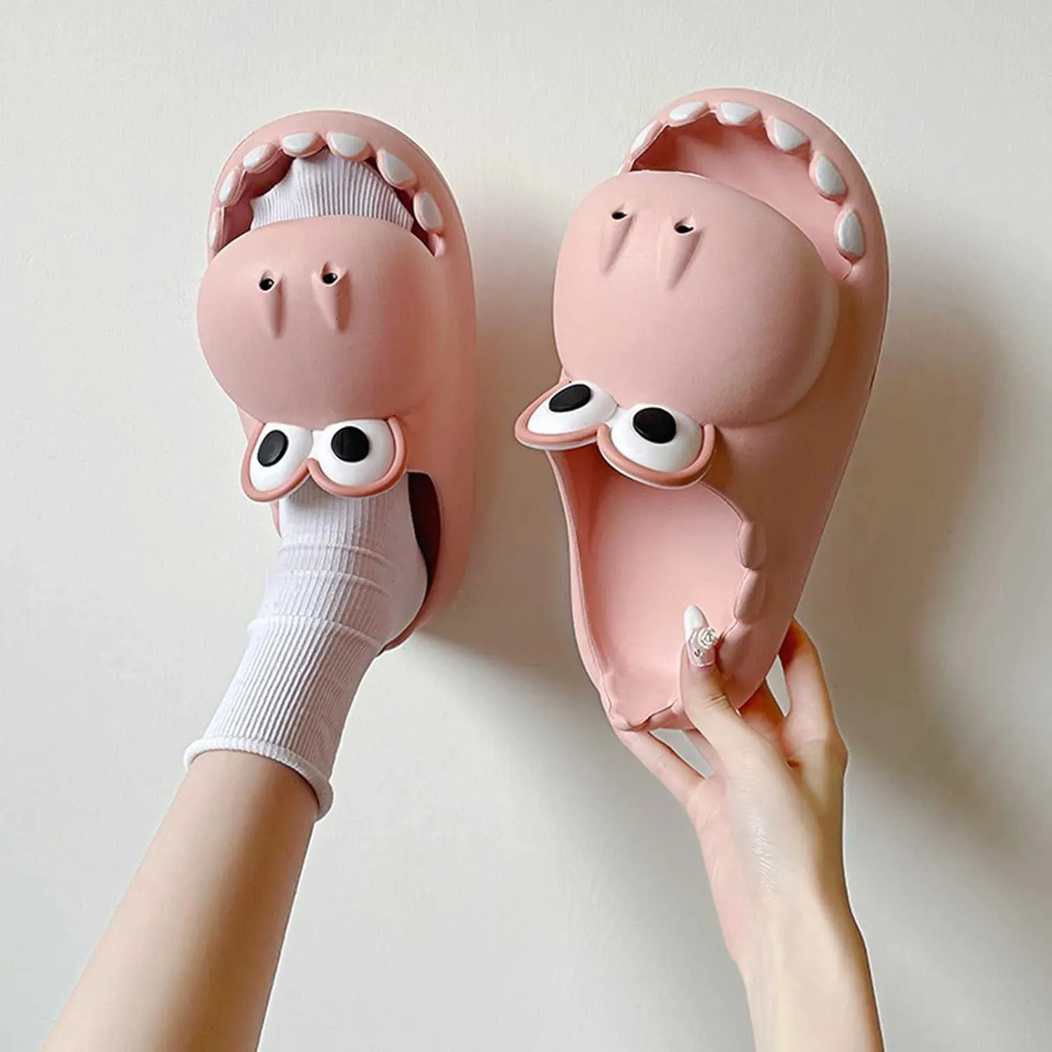 Cute Dinosaur Slides Slippers for Women Men 1.57 in Super Soft Thick Bottom House Shoes Dinosaur Shower Sandal Open Toe Slippers Summer Beach Shower Home House