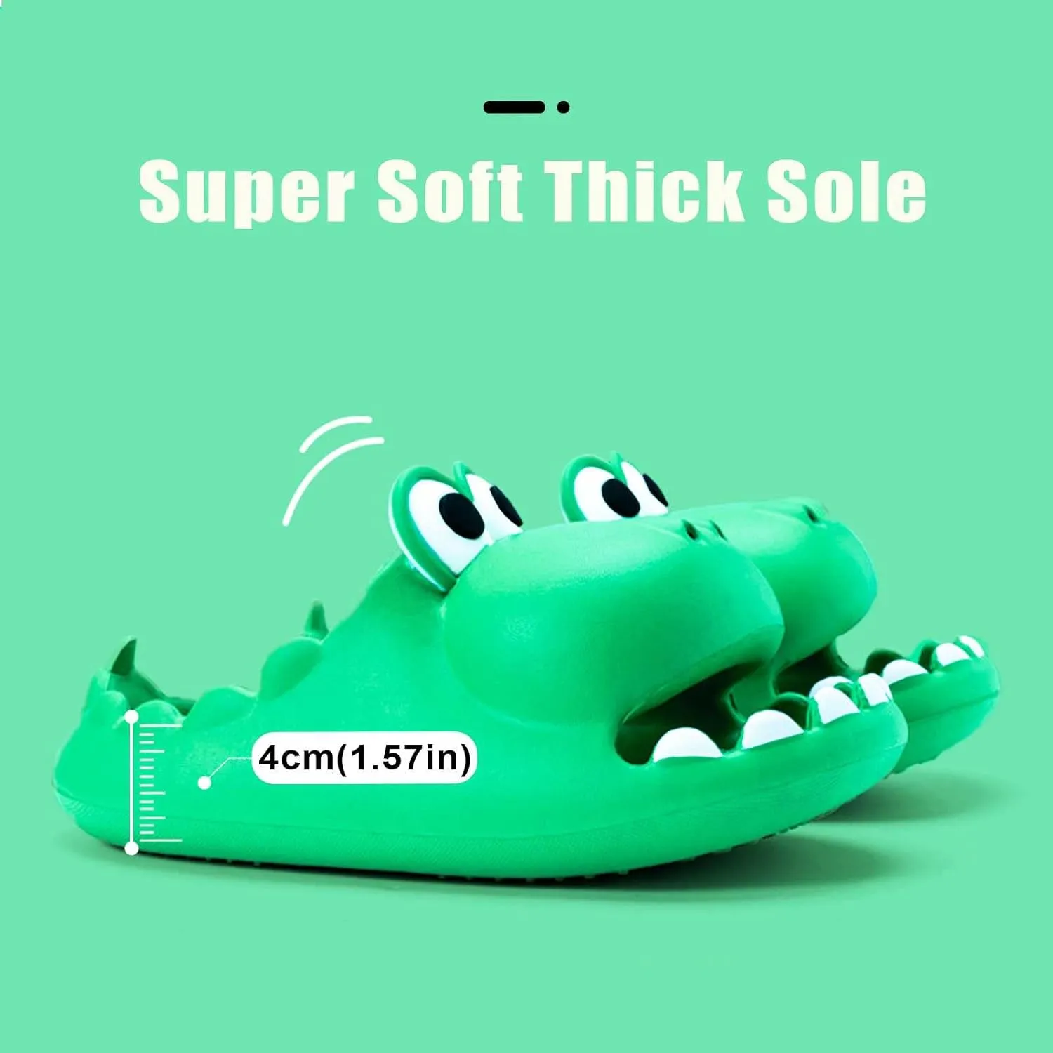 Cute Dinosaur Slides Slippers for Women Men 1.57 in Super Soft Thick Bottom House Shoes Dinosaur Shower Sandal Open Toe Slippers Summer Beach Shower Home House
