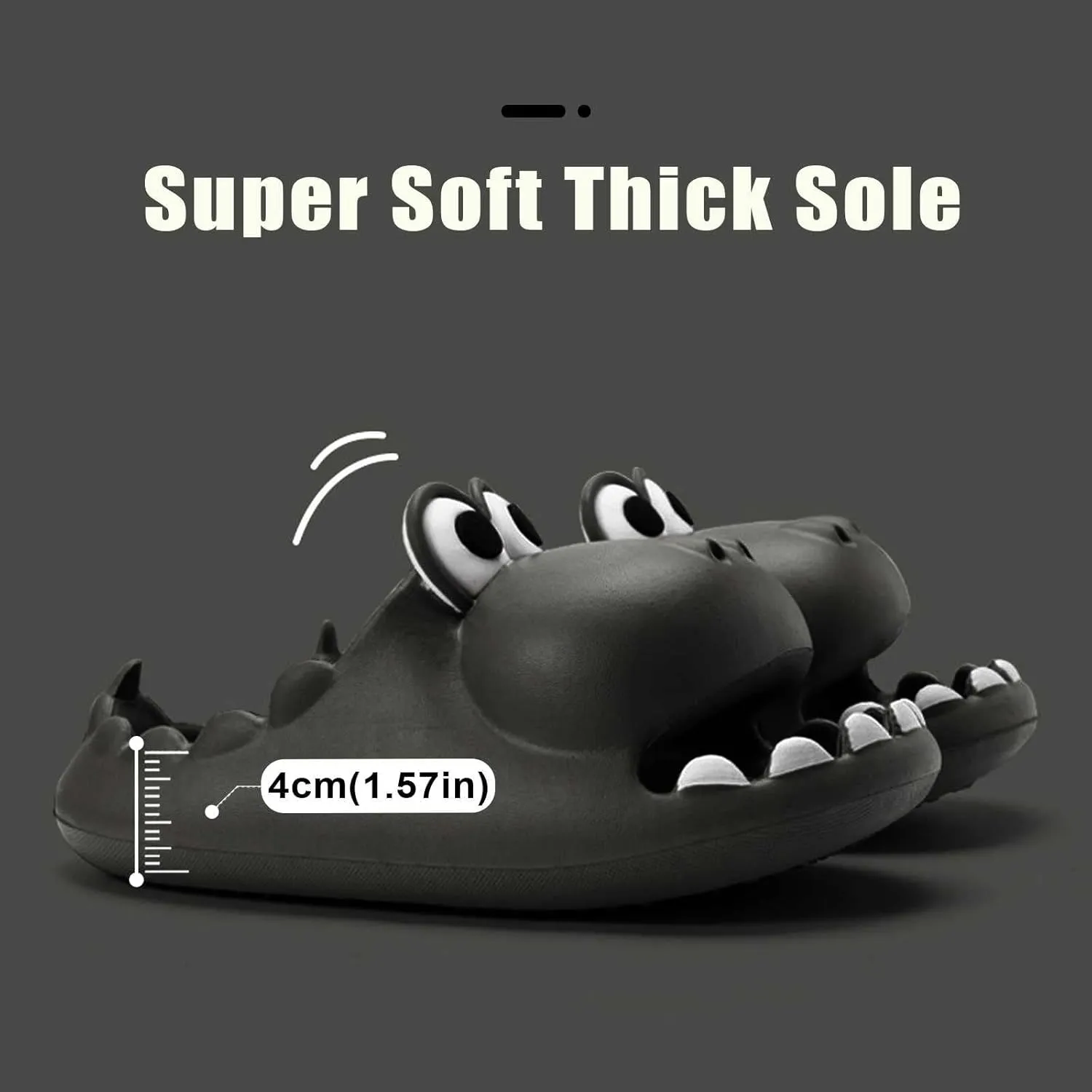 Cute Dinosaur Slides Slippers for Women Men 1.57 in Super Soft Thick Bottom House Shoes Dinosaur Shower Sandal Open Toe Slippers Summer Beach Shower Home House