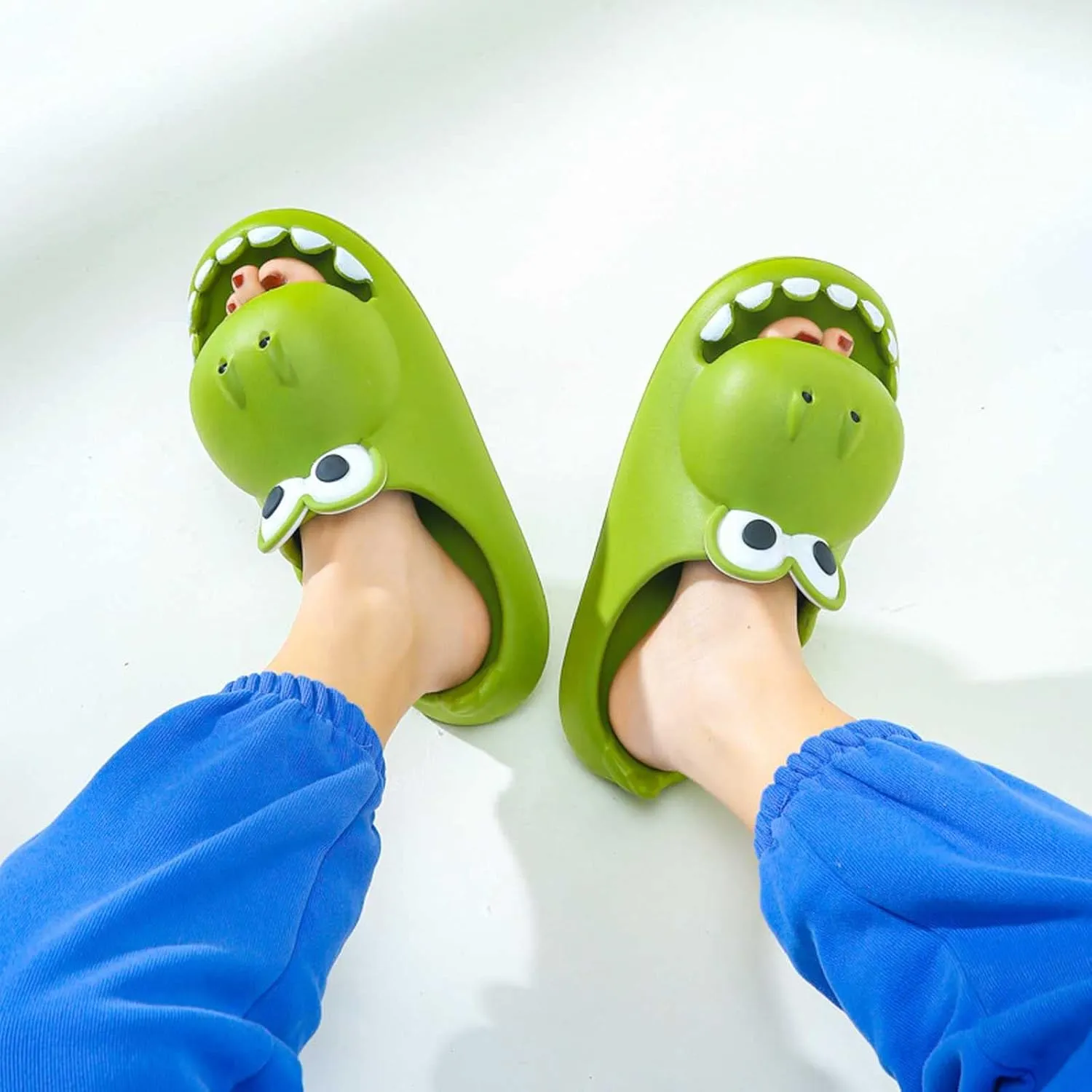 Cute Dinosaur Slides Slippers for Women Men 1.57 in Super Soft Thick Bottom House Shoes Dinosaur Shower Sandal Open Toe Slippers Summer Beach Shower Home House