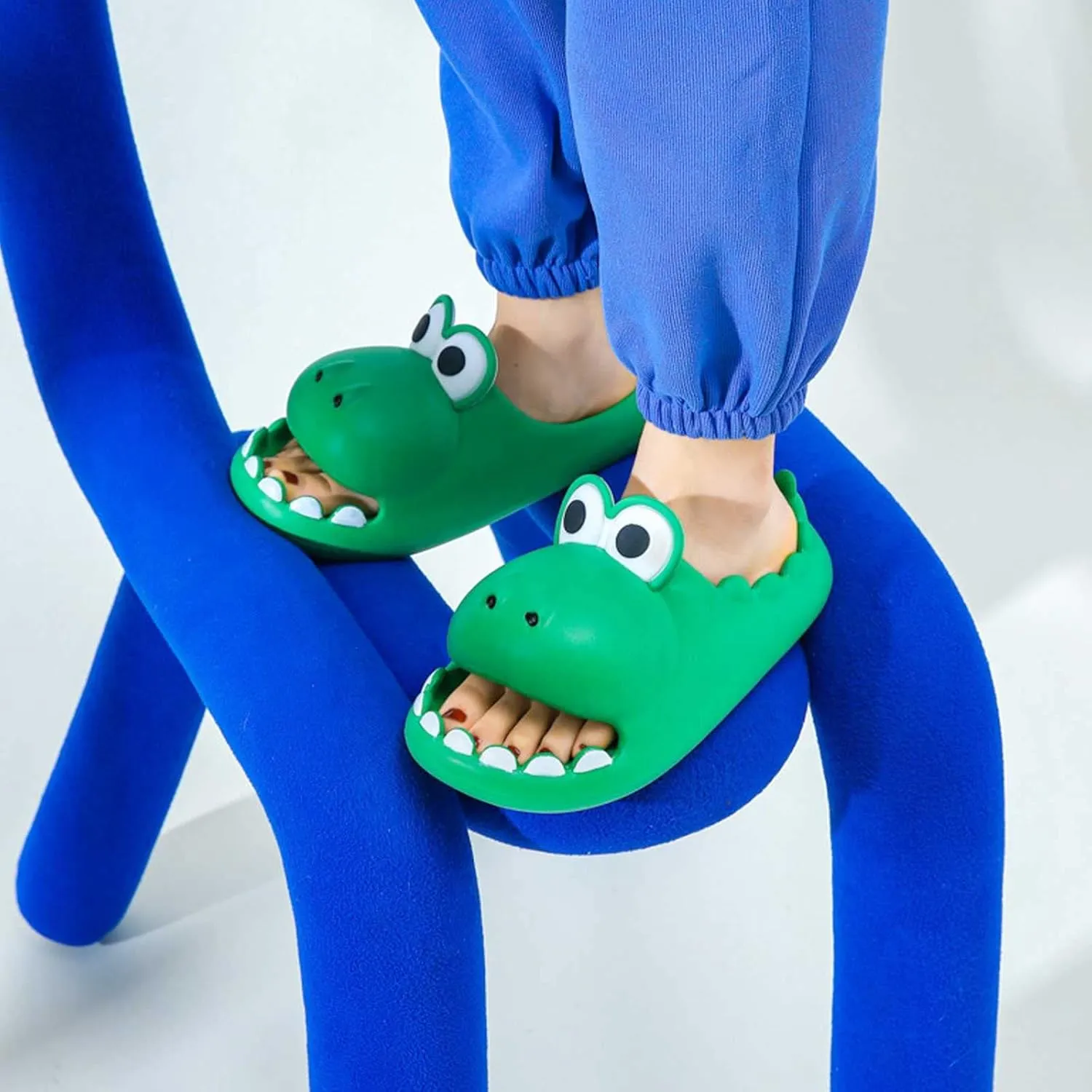 Cute Dinosaur Slides Slippers for Women Men 1.57 in Super Soft Thick Bottom House Shoes Dinosaur Shower Sandal Open Toe Slippers Summer Beach Shower Home House