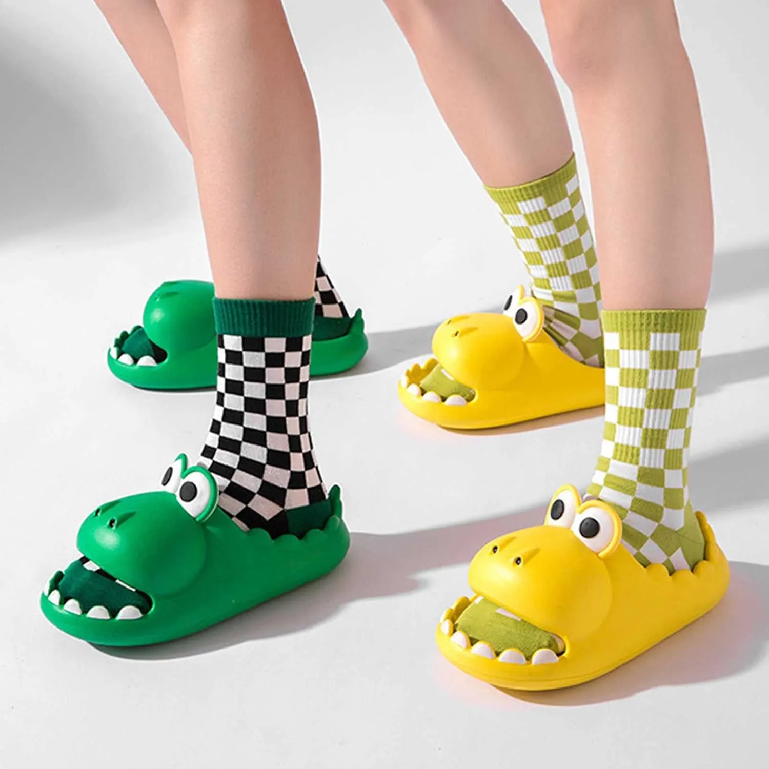 Cute Dinosaur Slides Slippers for Women Men 1.57 in Super Soft Thick Bottom House Shoes Dinosaur Shower Sandal Open Toe Slippers Summer Beach Shower Home House