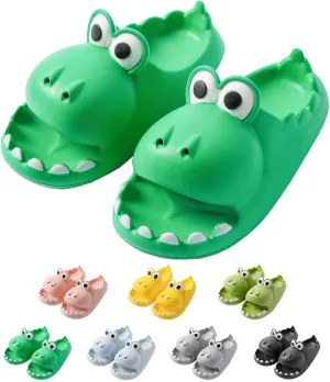 Cute Dinosaur Slides Slippers for Women Men 1.57 in Super Soft Thick Bottom House Shoes Dinosaur Shower Sandal Open Toe Slippers Summer Beach Shower Home House