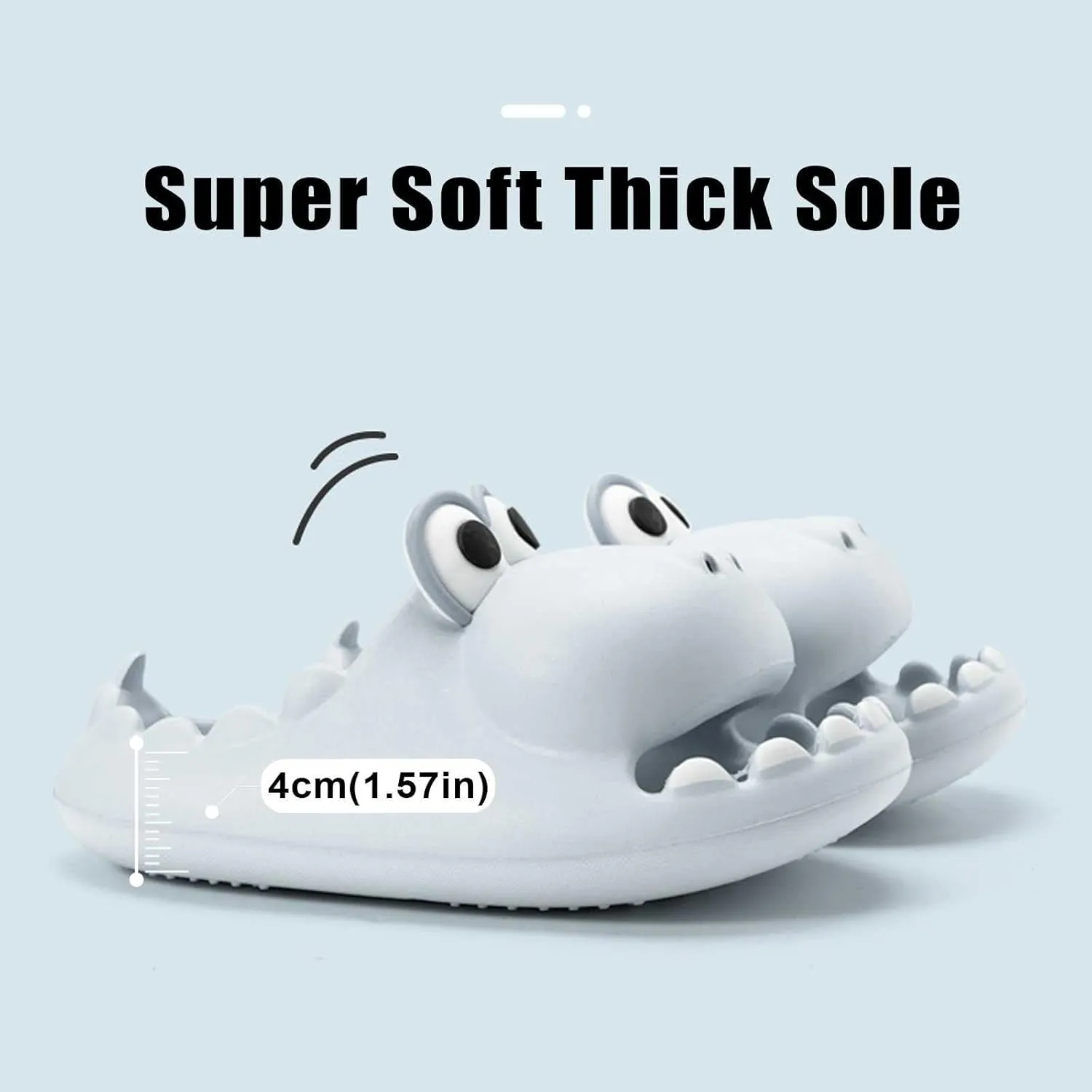Cute Dinosaur Slides Slippers for Women Men 1.57 in Super Soft Thick Bottom House Shoes Dinosaur Shower Sandal Open Toe Slippers Summer Beach Shower Home House