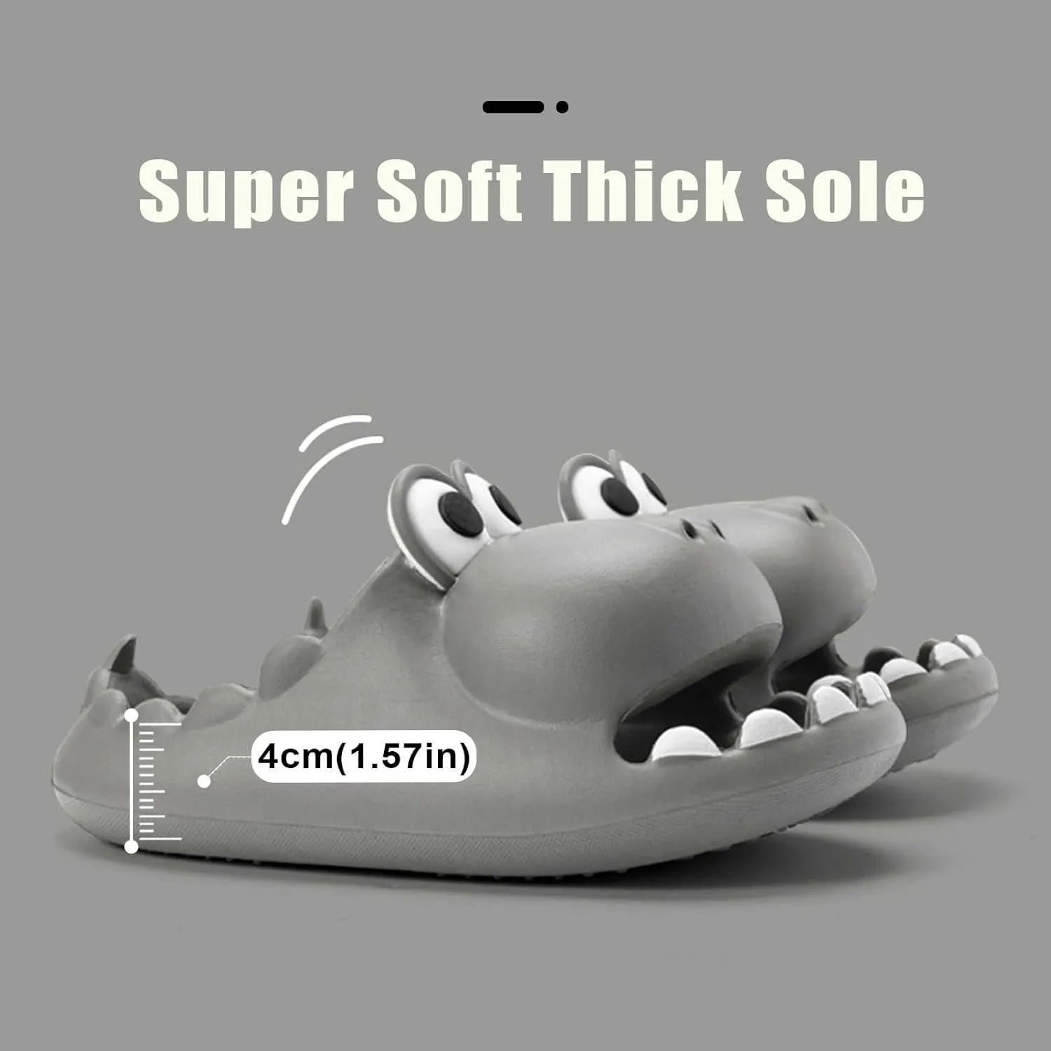 Cute Dinosaur Slides Slippers for Women Men 1.57 in Super Soft Thick Bottom House Shoes Dinosaur Shower Sandal Open Toe Slippers Summer Beach Shower Home House