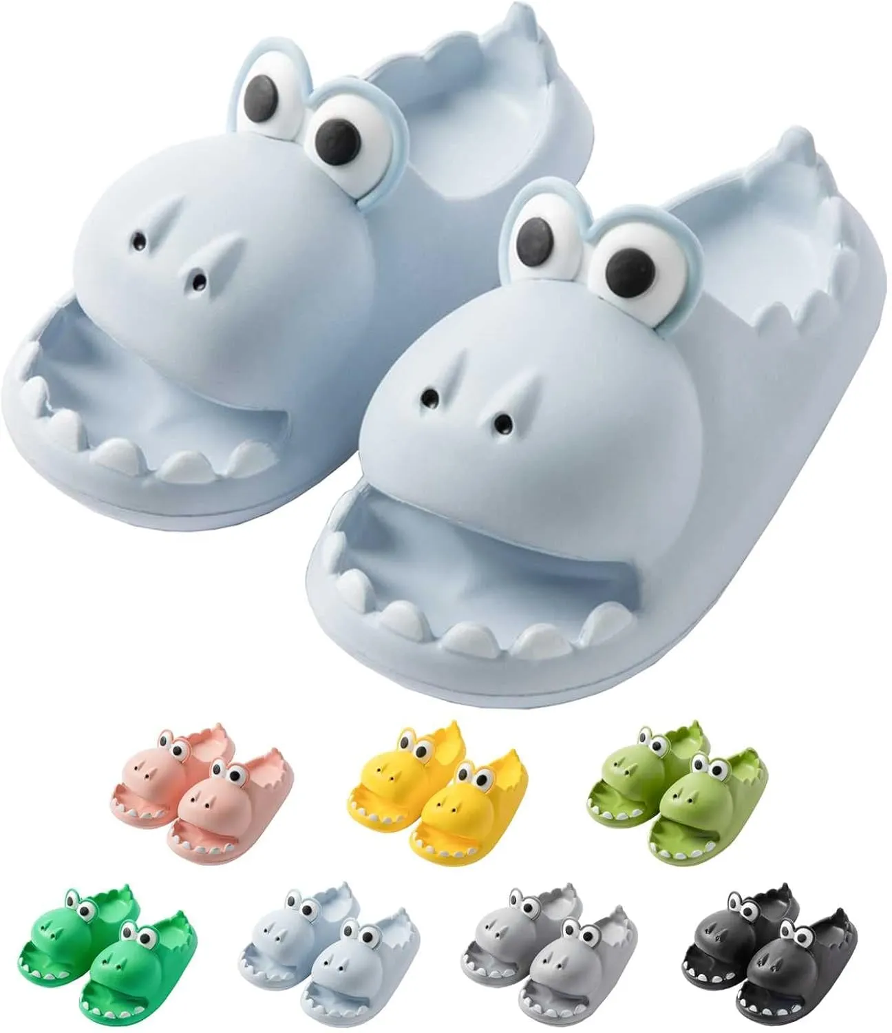 Cute Dinosaur Slides Slippers for Women Men 1.57 in Super Soft Thick Bottom House Shoes Dinosaur Shower Sandal Open Toe Slippers Summer Beach Shower Home House