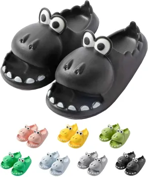 Cute Dinosaur Slides Slippers for Women Men 1.57 in Super Soft Thick Bottom House Shoes Dinosaur Shower Sandal Open Toe Slippers Summer Beach Shower Home House
