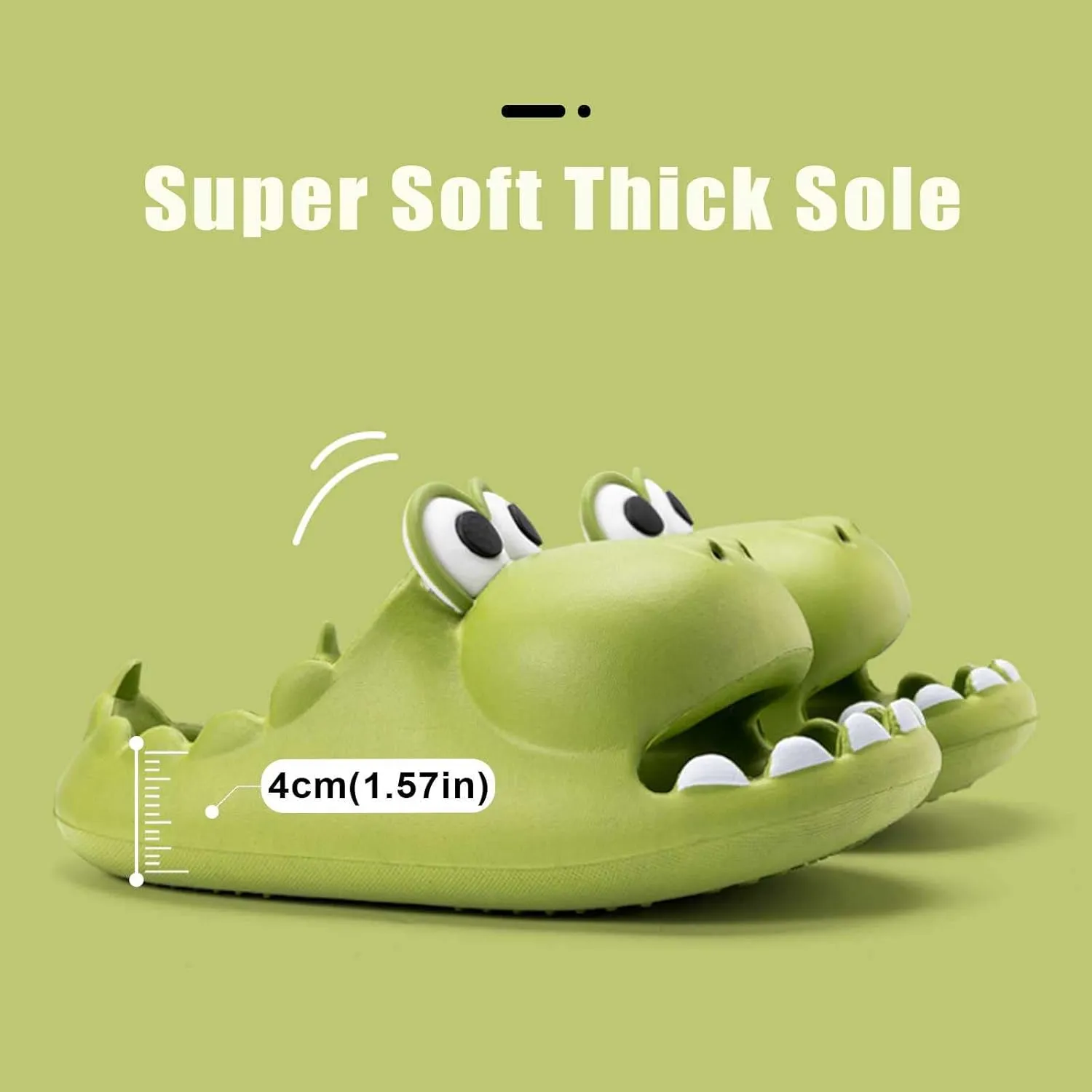 Cute Dinosaur Slides Slippers for Women Men 1.57 in Super Soft Thick Bottom House Shoes Dinosaur Shower Sandal Open Toe Slippers Summer Beach Shower Home House