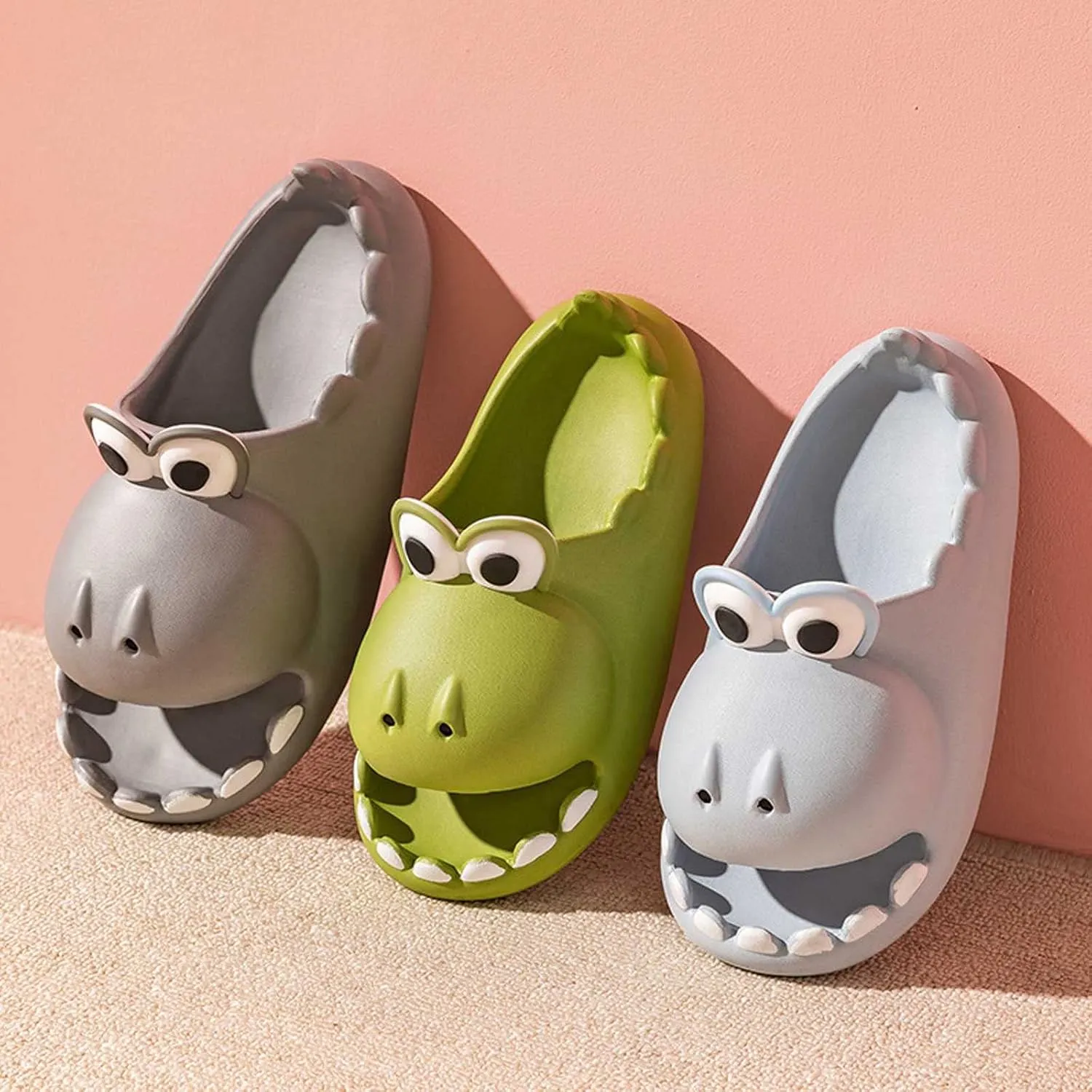 Cute Dinosaur Slides Slippers for Women Men 1.57 in Super Soft Thick Bottom House Shoes Dinosaur Shower Sandal Open Toe Slippers Summer Beach Shower Home House