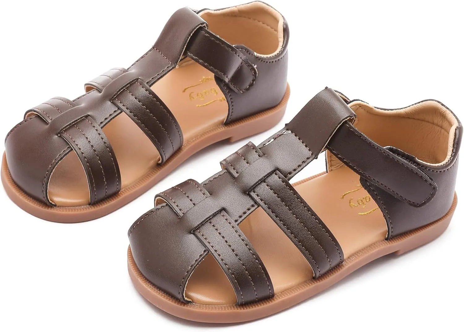 DADAWEN Toddler Little Kid Boys Girls Summer Lightweight Soft Rubber Sole Closed-Toe Non-Slip Outdoor Athletic Sandals